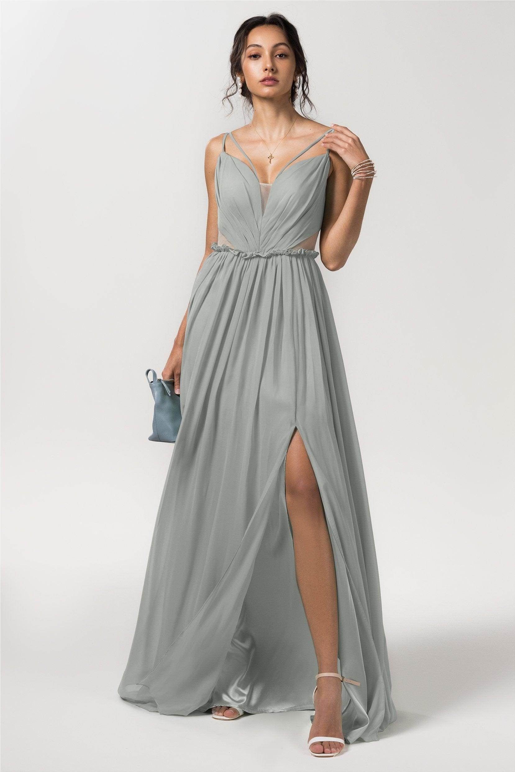 A-Line Floor Length Chiffon Bridesmaid Dress Formal Dresses CB0564 - COCOMELODY
