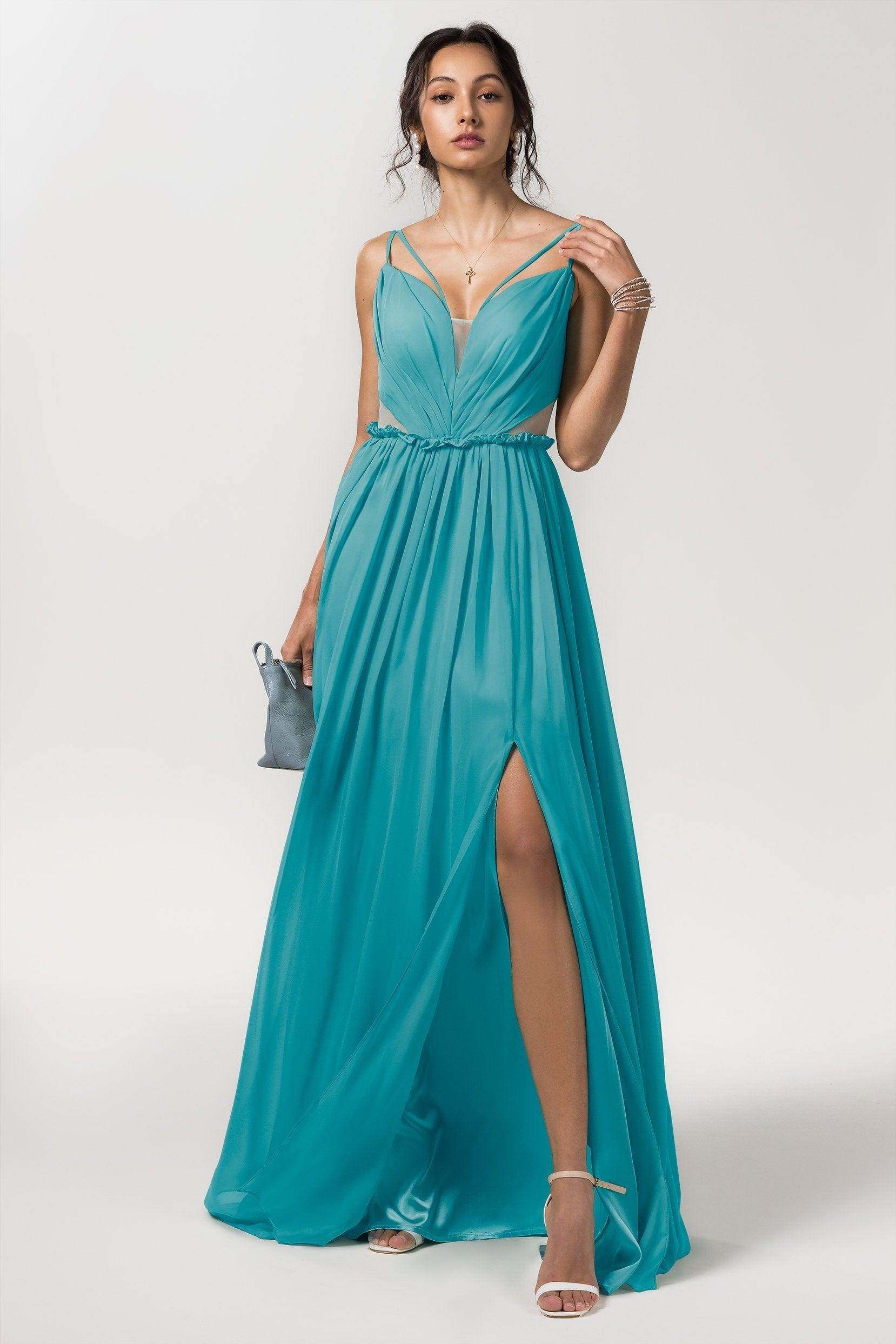 A-Line Floor Length Chiffon Bridesmaid Dress Formal Dresses CB0564 - COCOMELODY