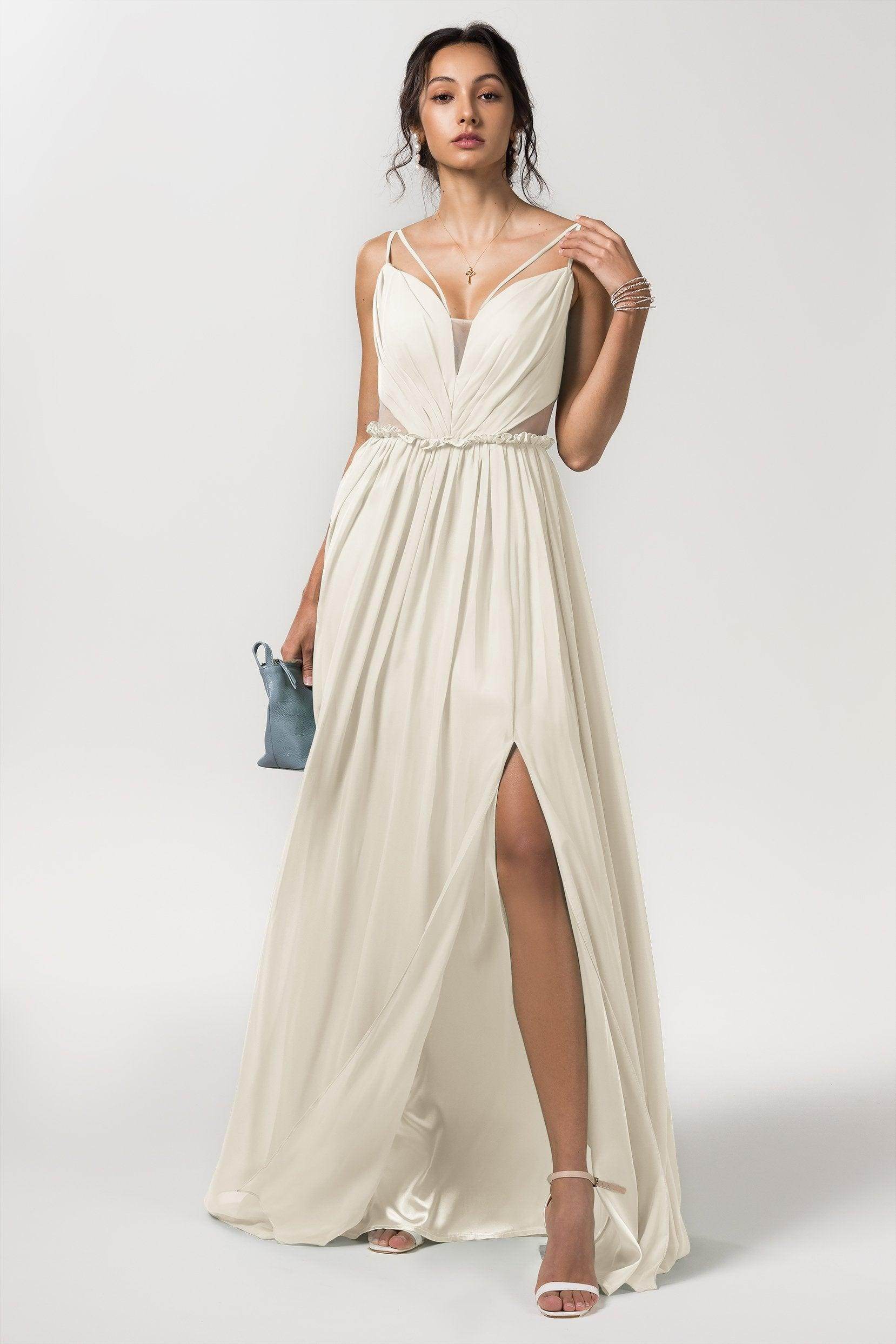 A-Line Floor Length Chiffon Bridesmaid Dress Formal Dresses CB0564 - COCOMELODY