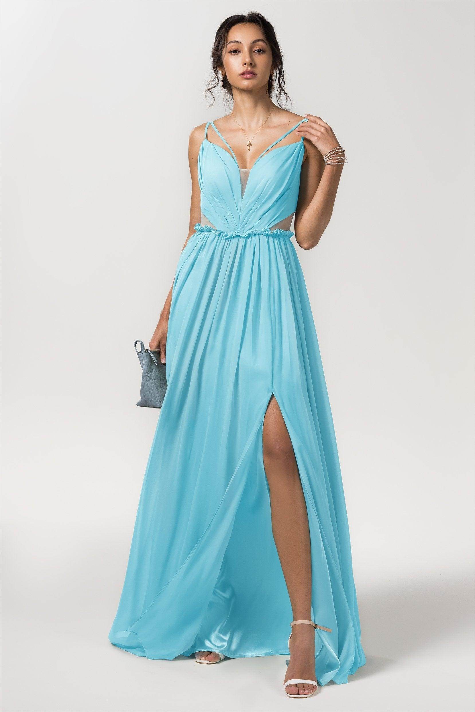 A-Line Floor Length Chiffon Bridesmaid Dress Formal Dresses CB0564 - COCOMELODY
