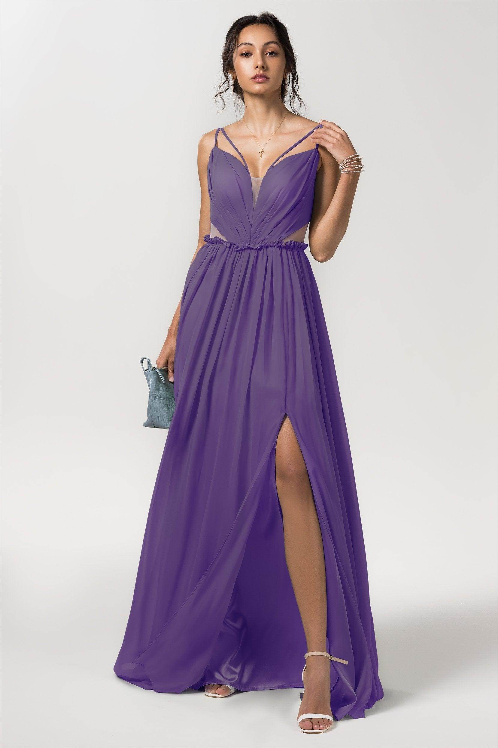 A-Line Floor Length Chiffon Bridesmaid Dress Formal Dresses CB0564 - COCOMELODY