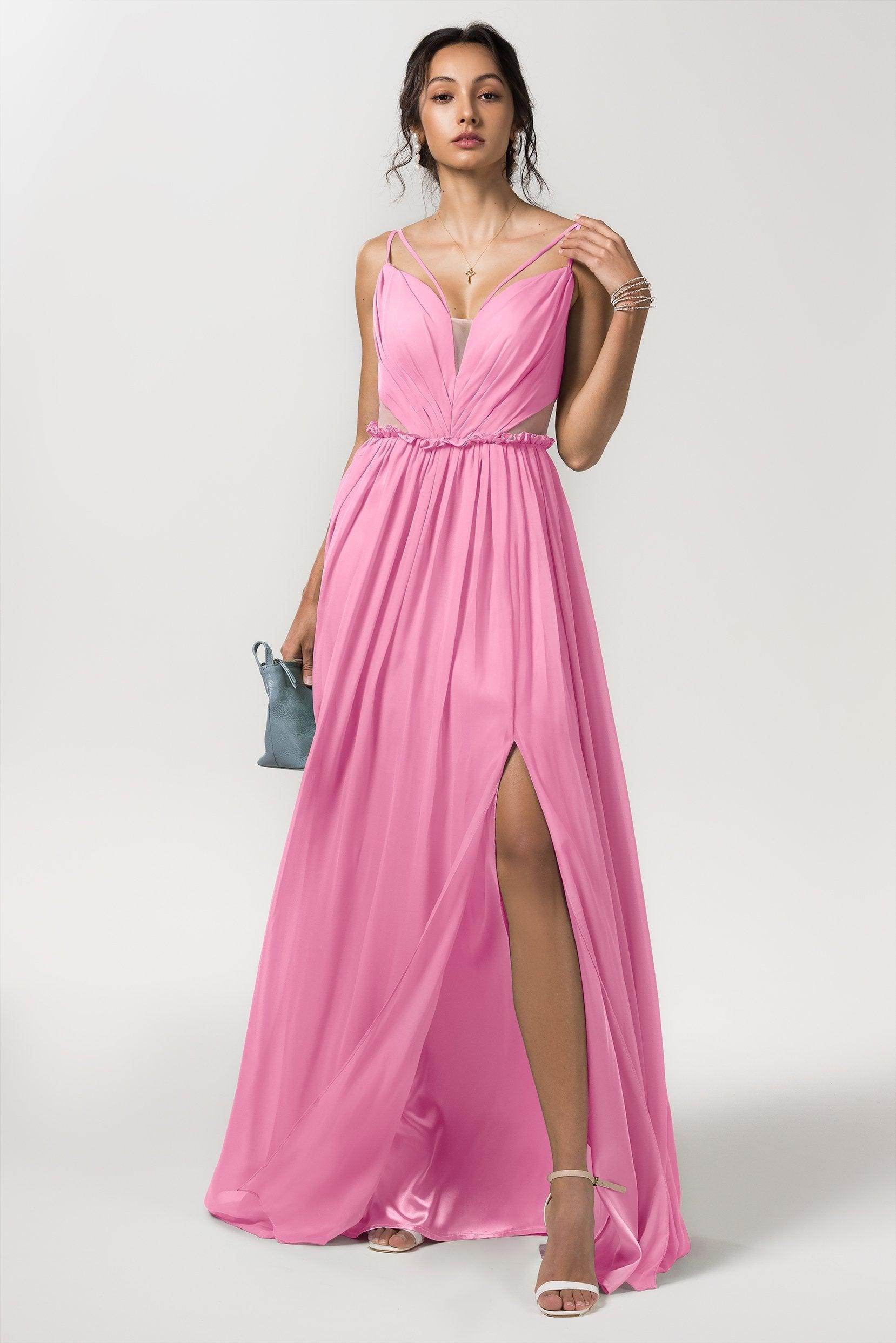 A-Line Floor Length Chiffon Bridesmaid Dress Formal Dresses CB0564 - COCOMELODY