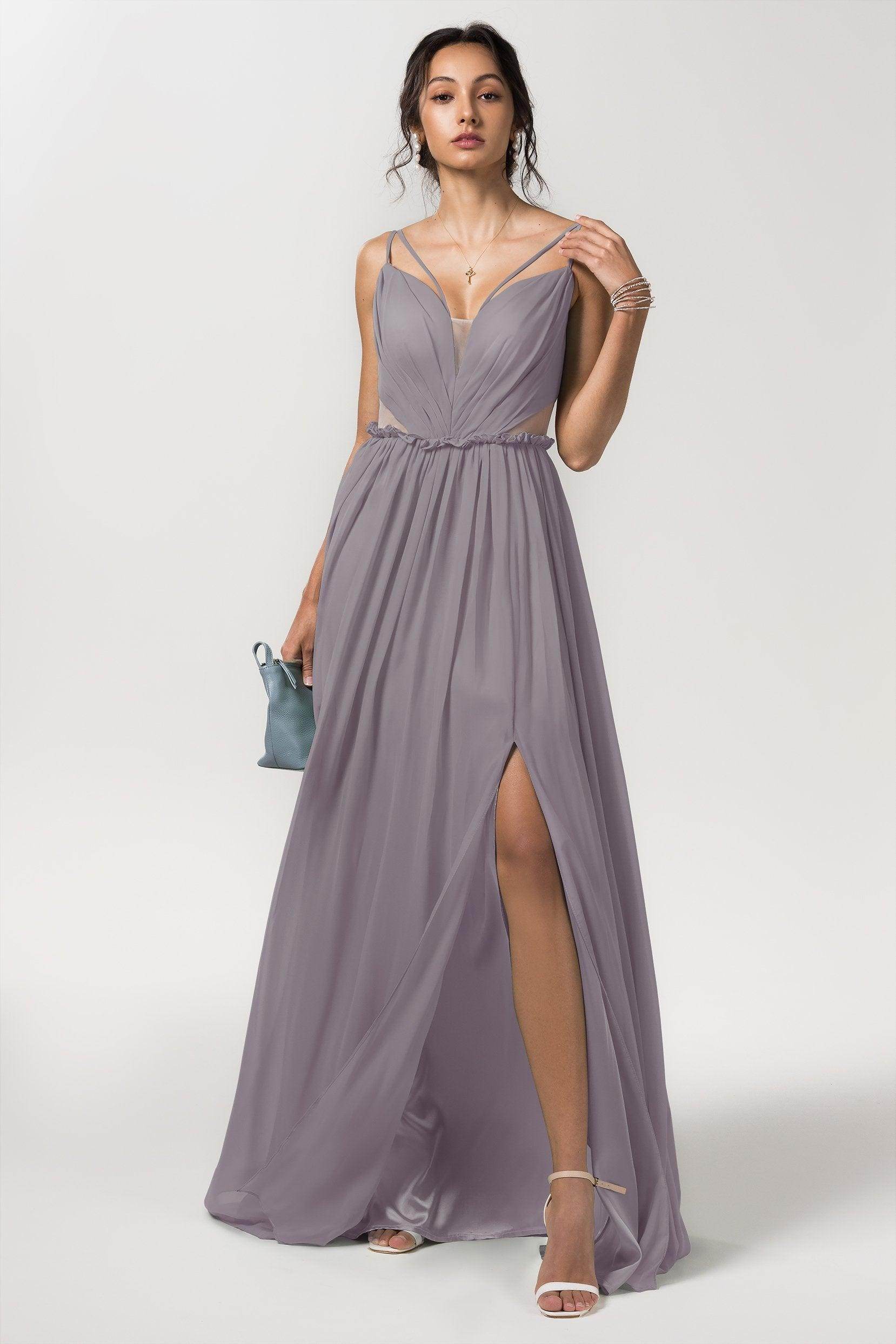 A-Line Floor Length Chiffon Bridesmaid Dress Formal Dresses CB0564 - COCOMELODY