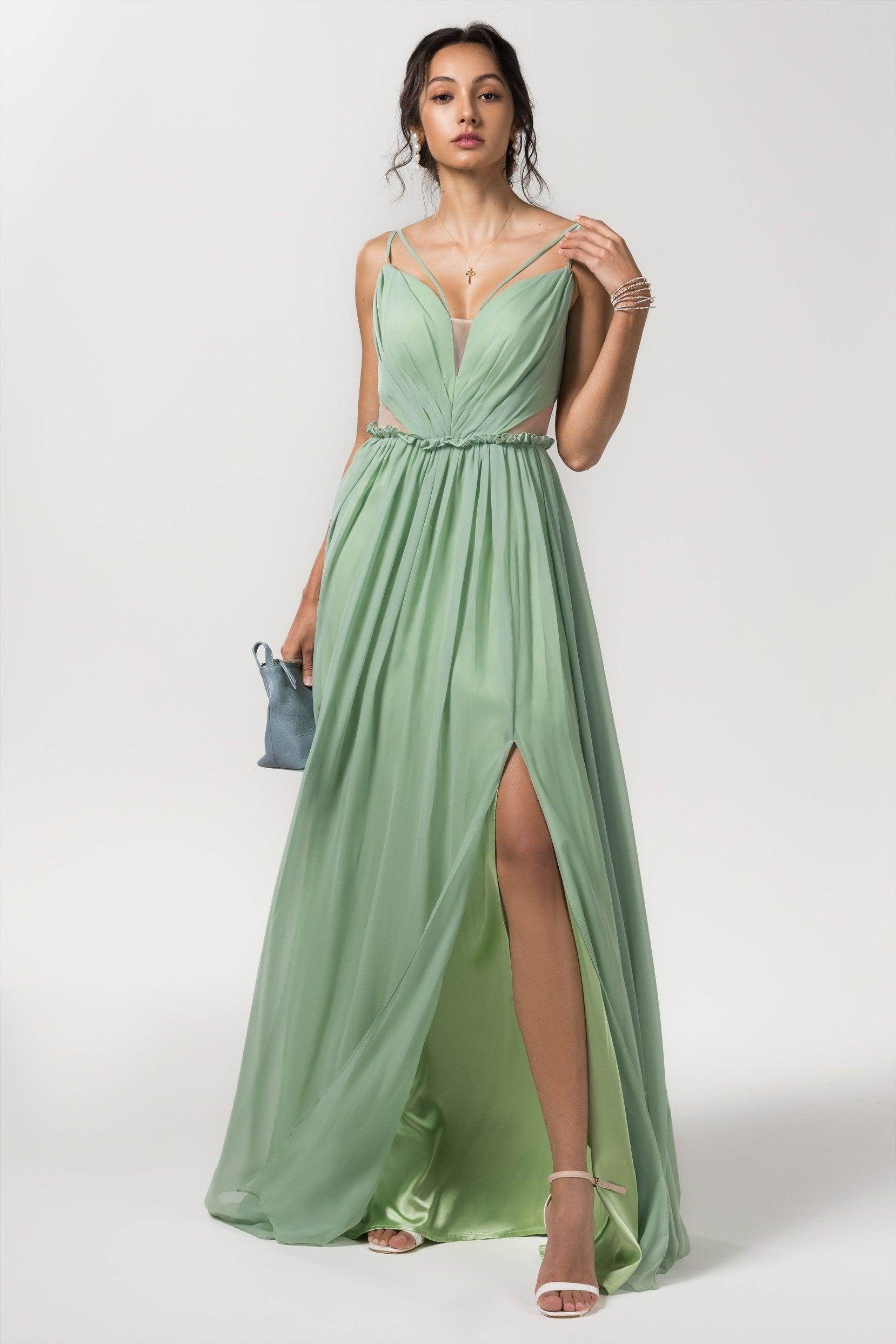 A-Line Floor Length Chiffon Bridesmaid Dress Formal Dresses CB0564 - COCOMELODY