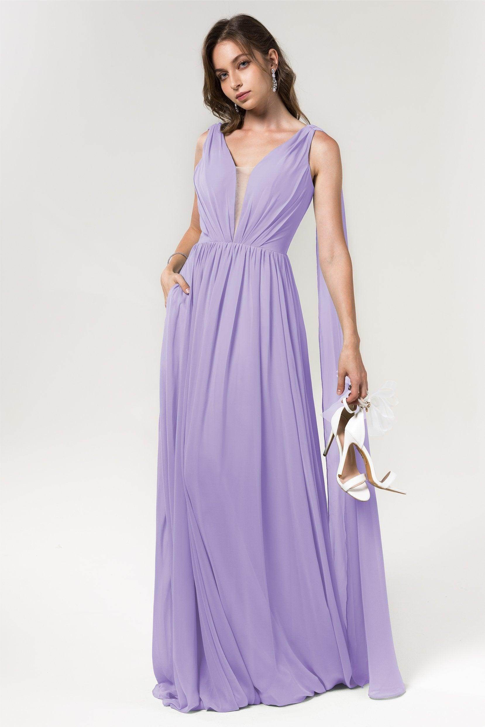 A-Line Floor Length Chiffon Bridesmaid Dress Formal Dresses CB0565 - COCOMELODY