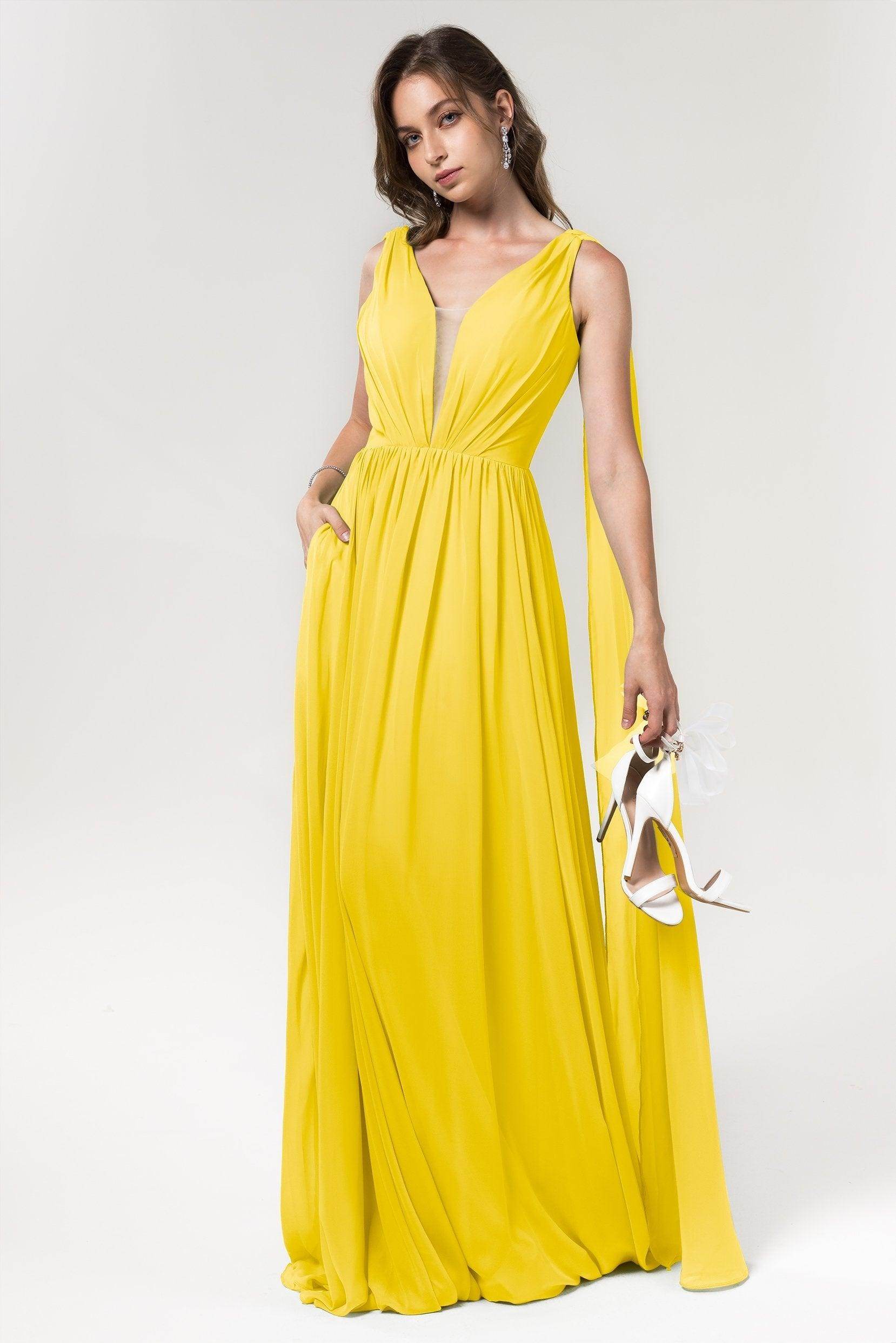 A-Line Floor Length Chiffon Bridesmaid Dress Formal Dresses CB0565 - COCOMELODY