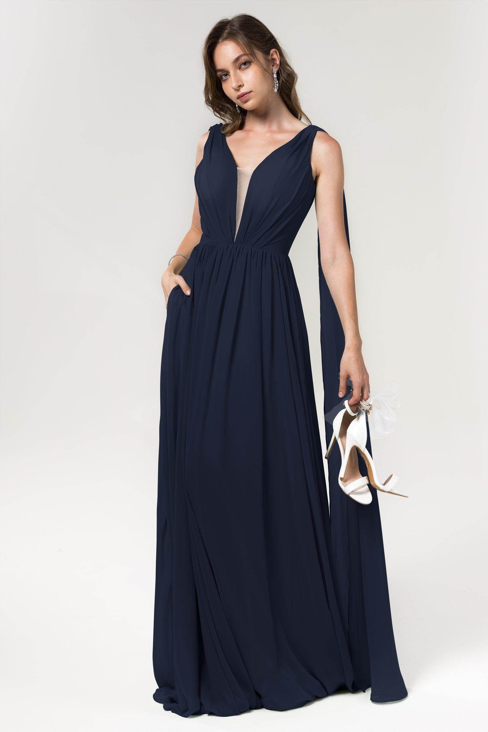 A-Line Floor Length Chiffon Bridesmaid Dress Formal Dresses CB0565 - COCOMELODY