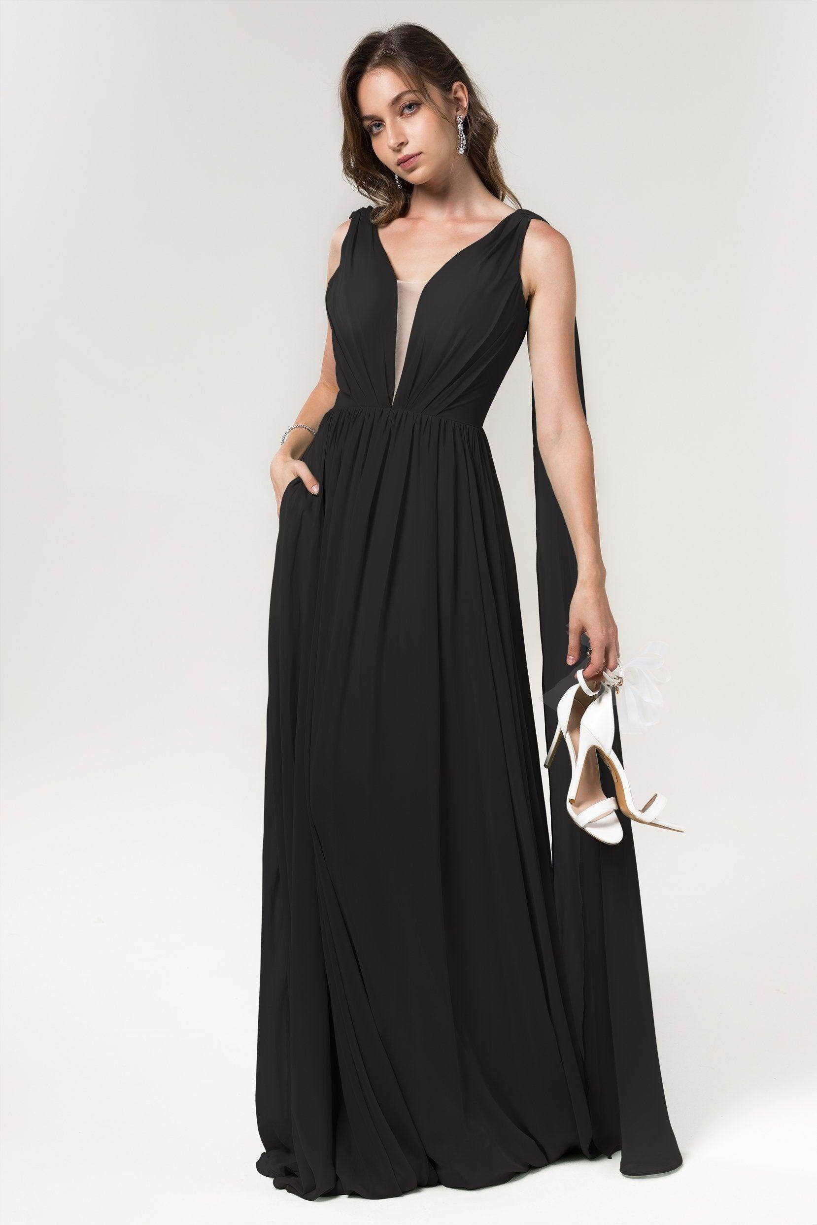 A-Line Floor Length Chiffon Bridesmaid Dress Formal Dresses CB0565 - COCOMELODY
