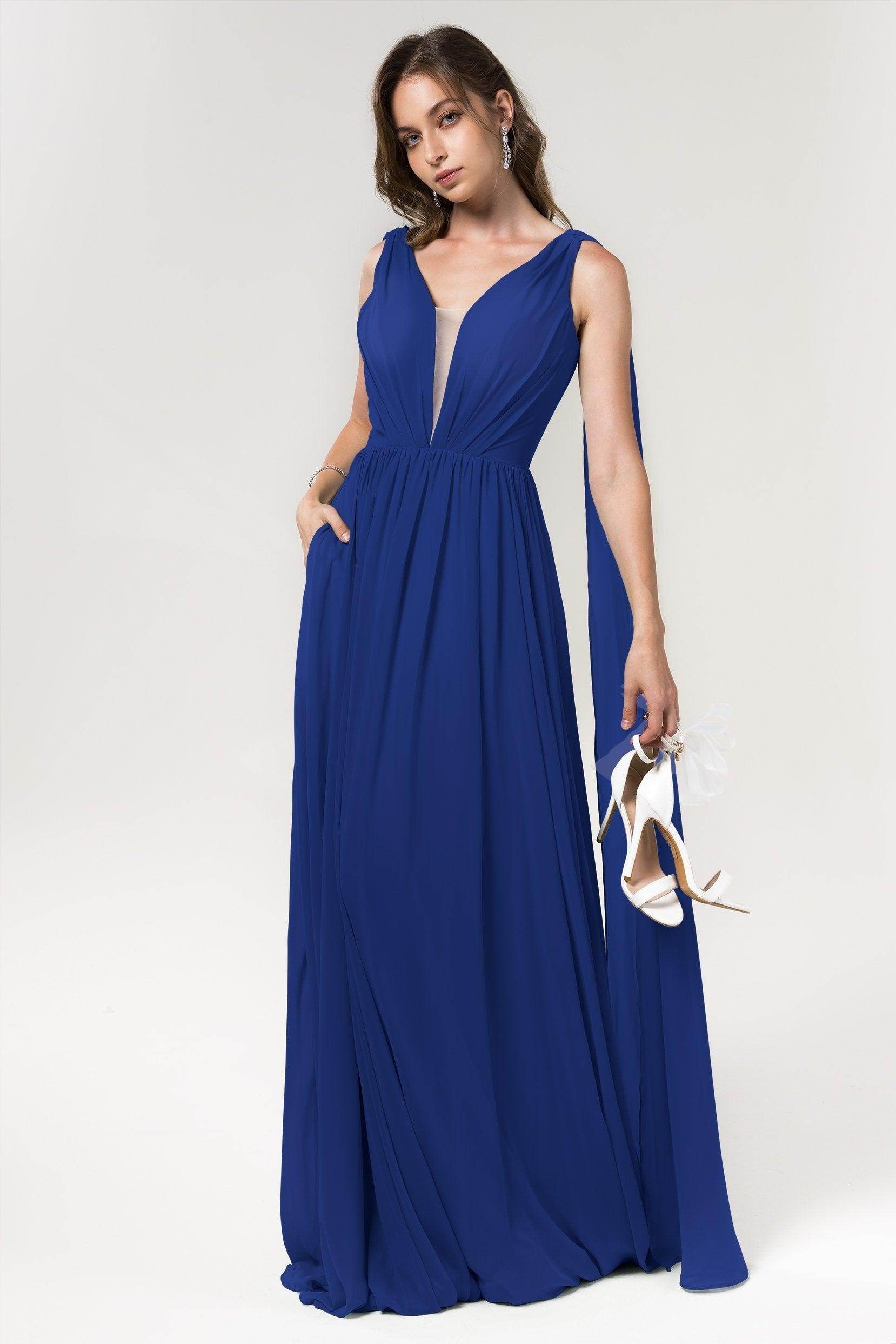 A-Line Floor Length Chiffon Bridesmaid Dress Formal Dresses CB0565 - COCOMELODY