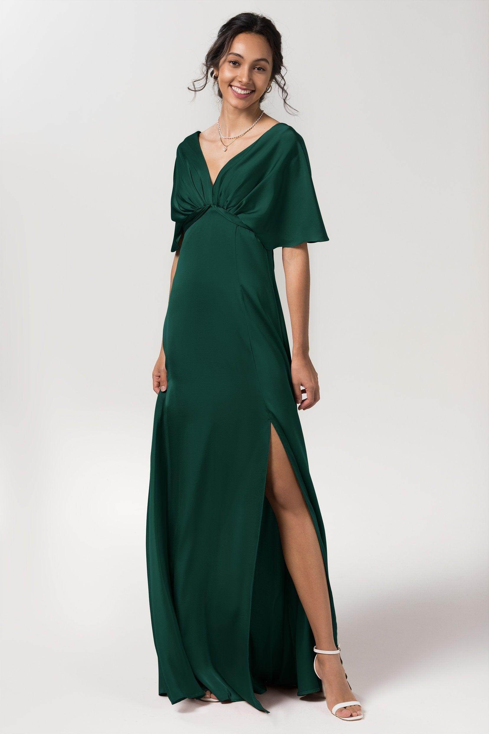 Sheath Floor Length Luxe Satin Bridesmaid Dress Formal Dresses CB0584PS - COCOMELODY