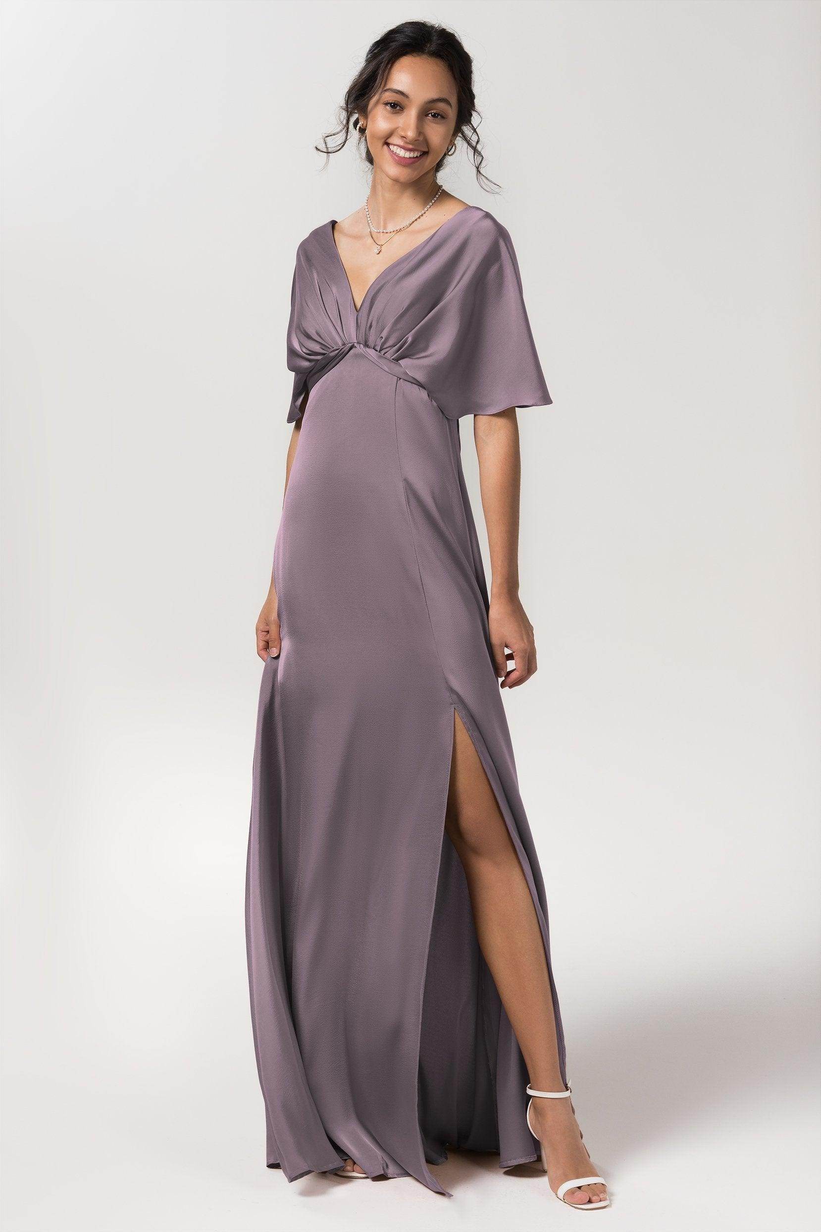 Sheath Floor Length Luxe Satin Bridesmaid Dress Formal Dresses CB0584PS - COCOMELODY