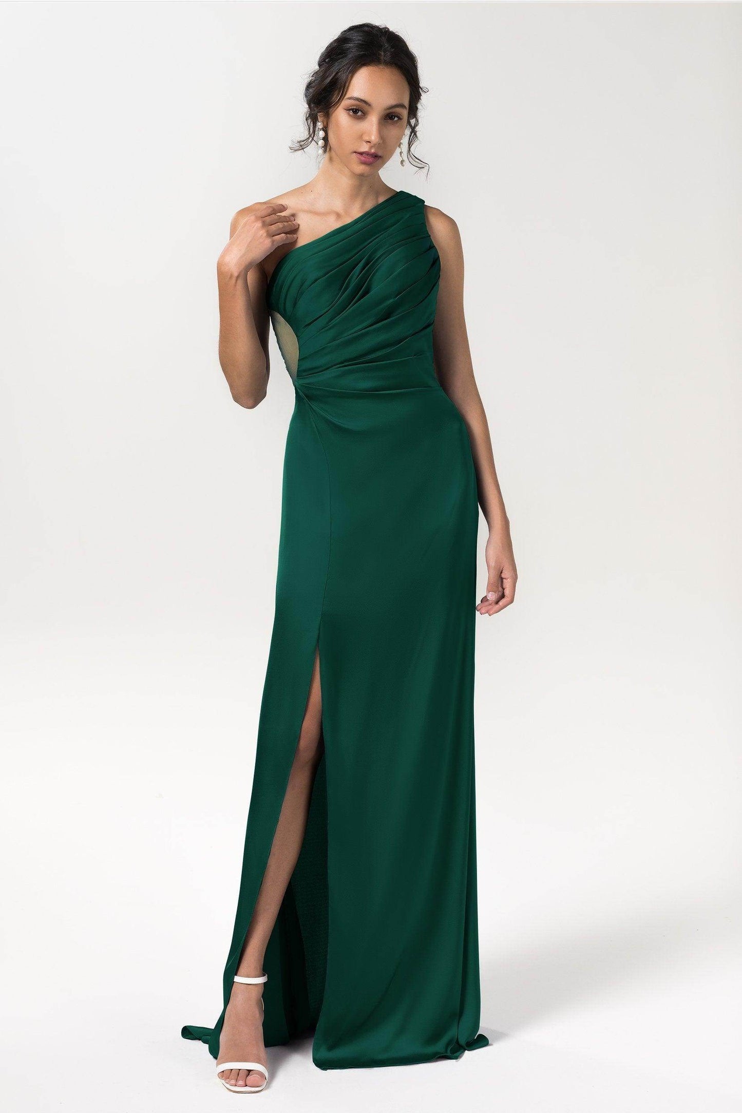 Sheath Floor Length Luxe Satin Bridesmaid Dress Formal Dresses CB0592 - COCOMELODY