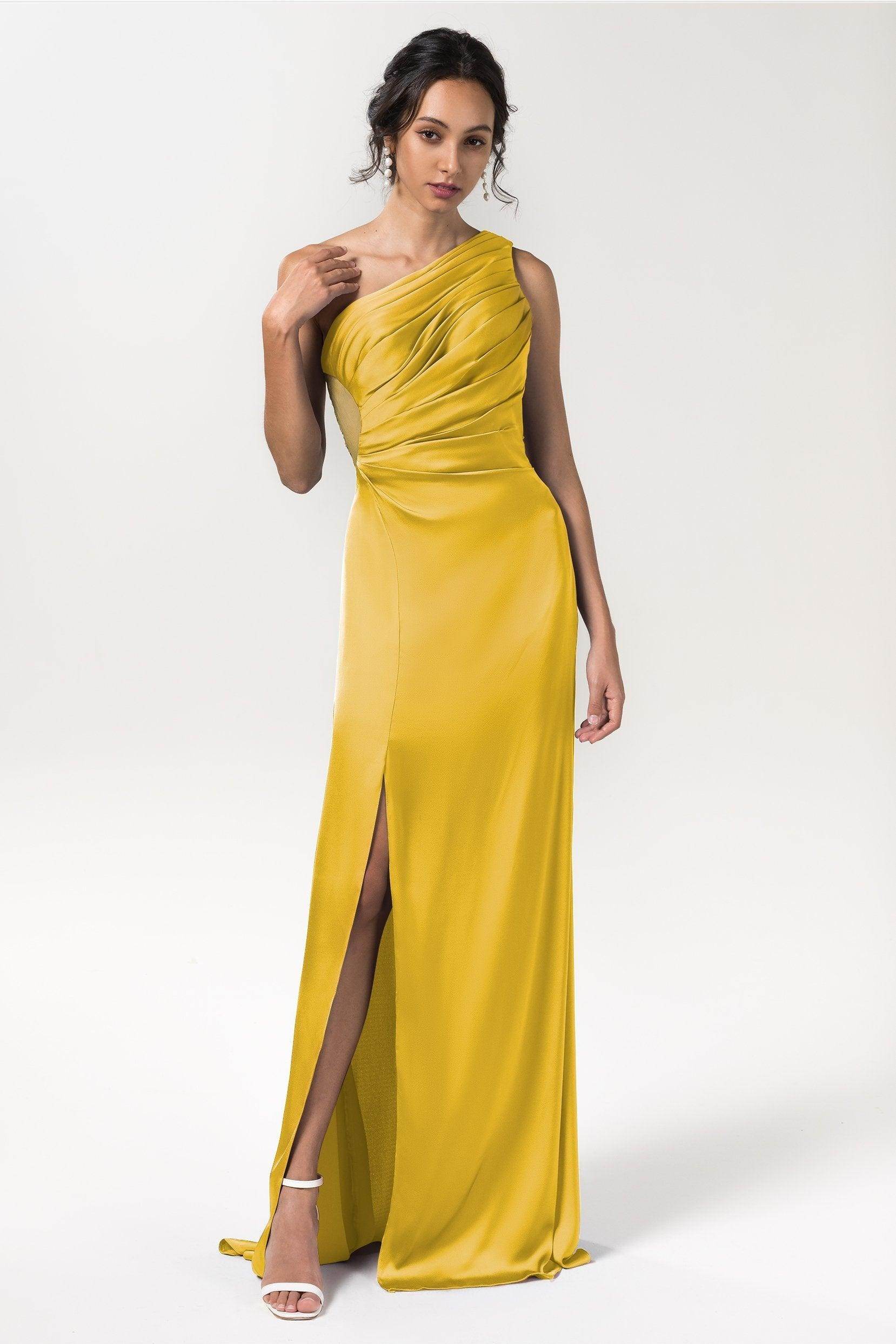 Sheath Floor Length Luxe Satin Bridesmaid Dress Formal Dresses CB0592 - COCOMELODY