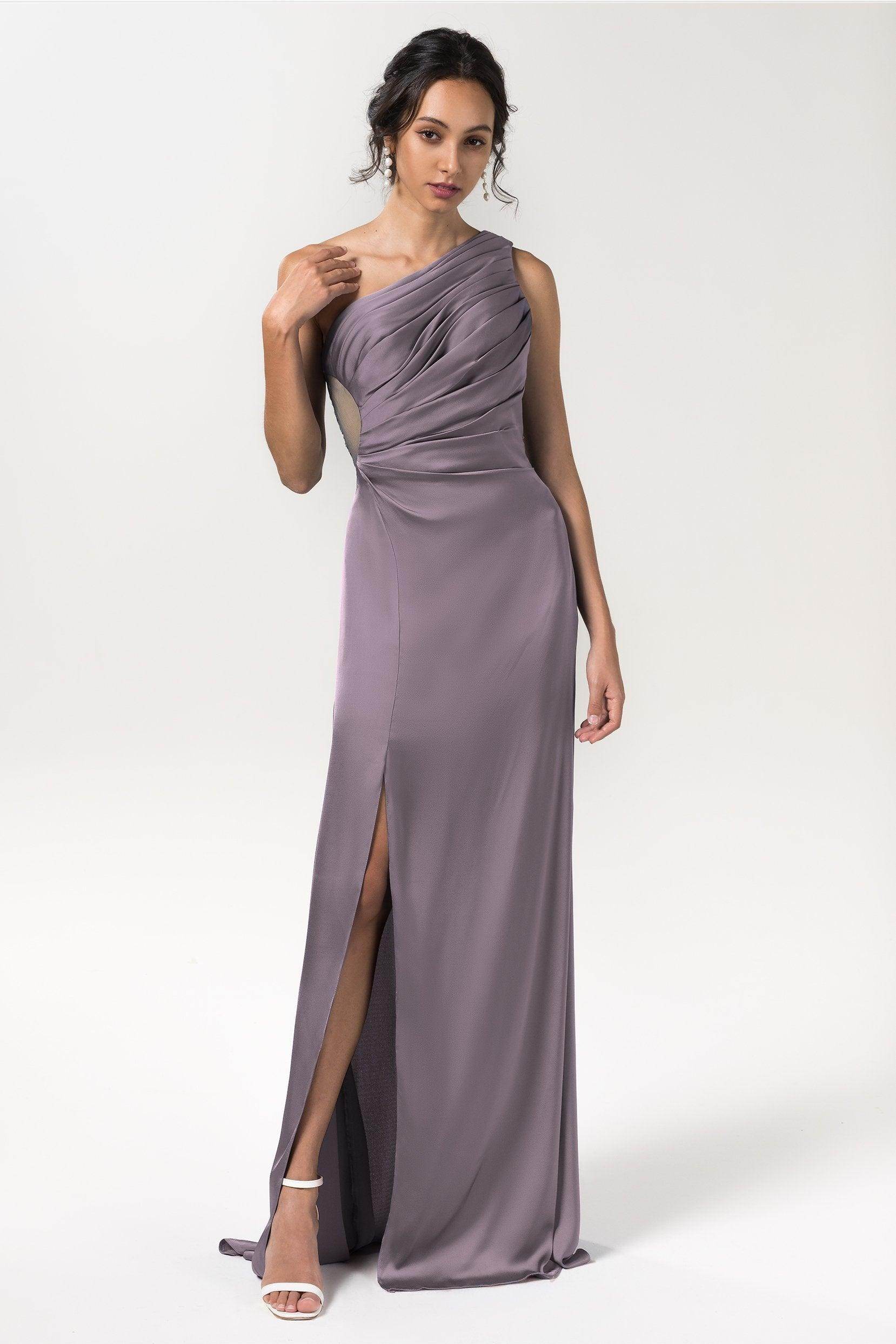 Sheath Floor Length Luxe Satin Bridesmaid Dress Formal Dresses CB0592 - COCOMELODY