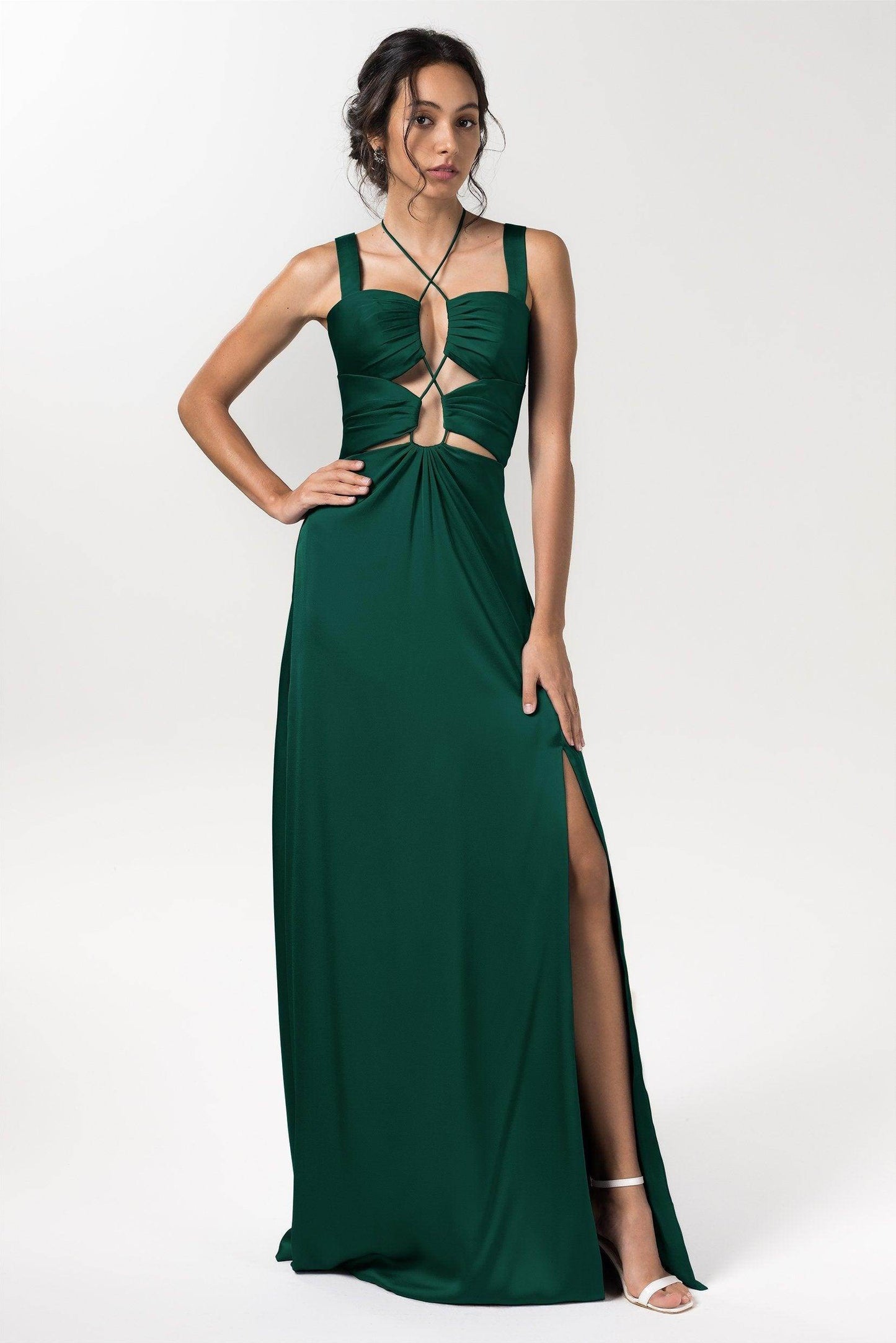 Sheath Floor Length Luxe Satin Bridesmaid Dress Formal Dresses CB0593 - COCOMELODY
