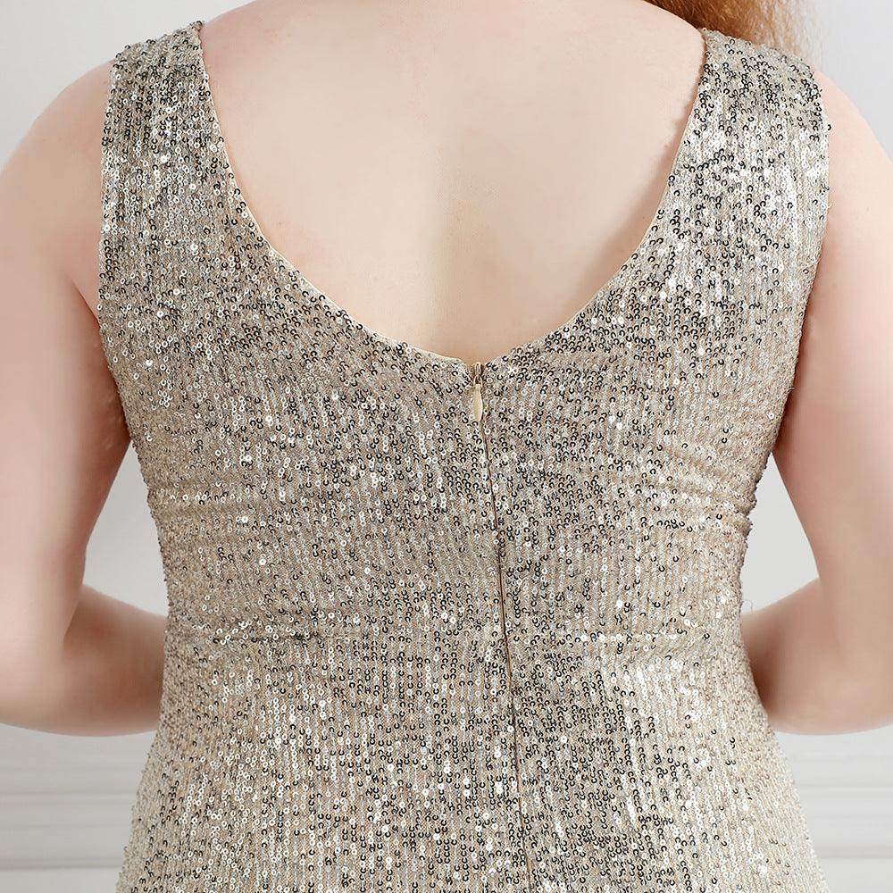 Sheath-column floor length sequined dress 646647576334 - COCOMELODY