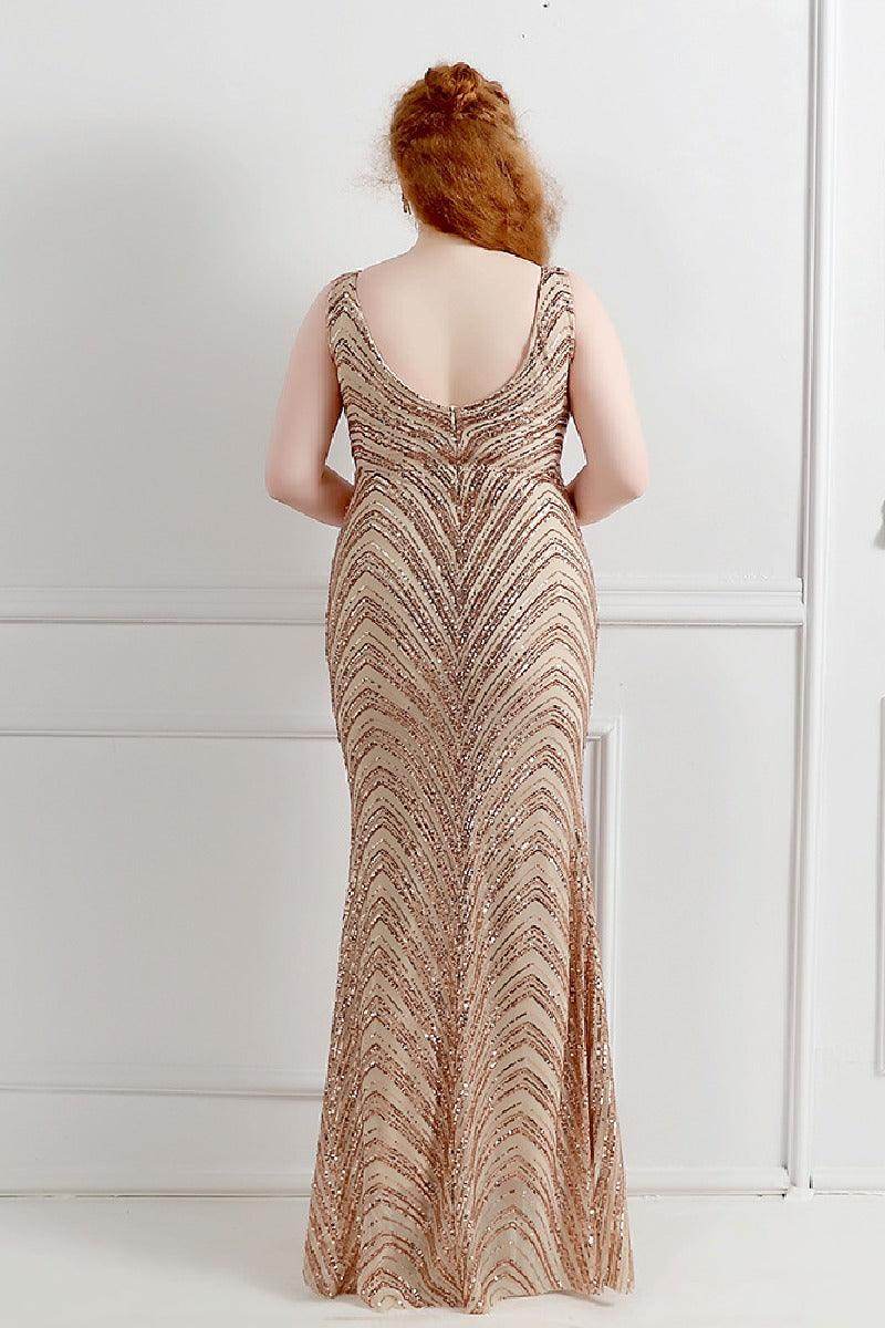 Sheath-column floor length sequined dress 646316084929 - COCOMELODY