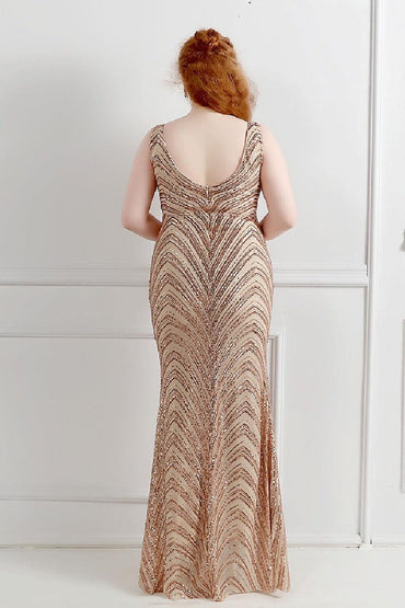 Sheath-column floor length sequined dress 646316084929