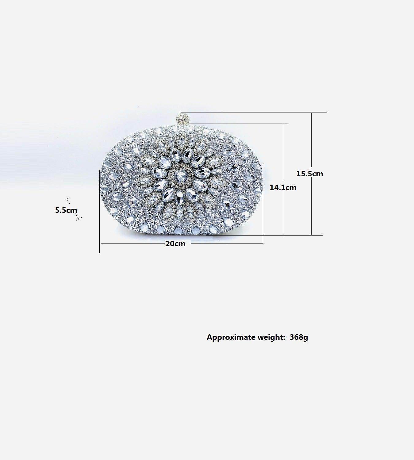 Shell full of diamonds glitter glass rhinestones wedding banquet dinner bag 736519933092 - COCOMELODY