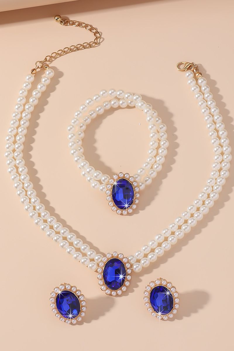 Classic Pearl/Bracelet/ Wedding Earrings/Necklace Jewelry Sets (Set of 3) 808578164285