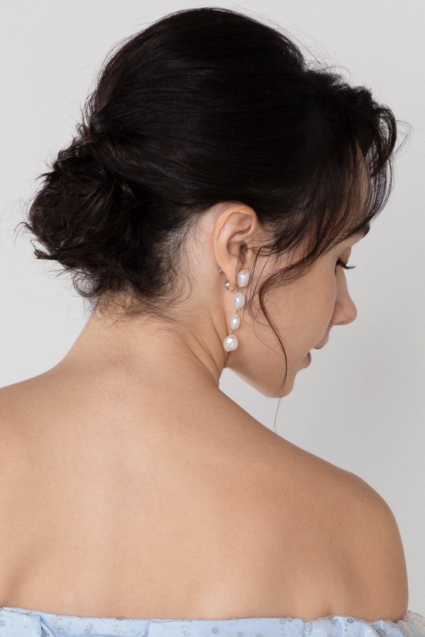 Alloy Earrings with Pearl CE0130 - COCOMELODY