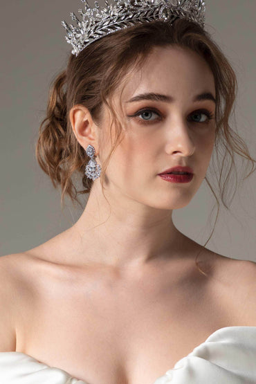 Copper Alloy Earrings with Zircon CE0133 - COCOMELODY