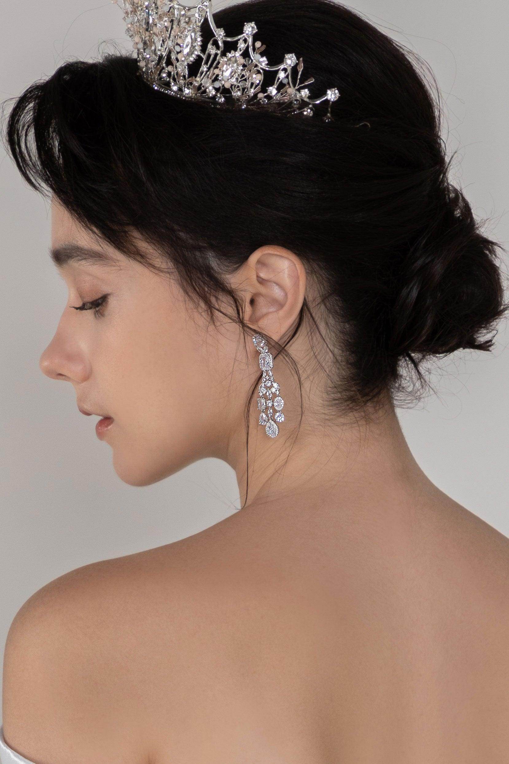 Copper Alloy Earrings with Zircon CE0134 - COCOMELODY