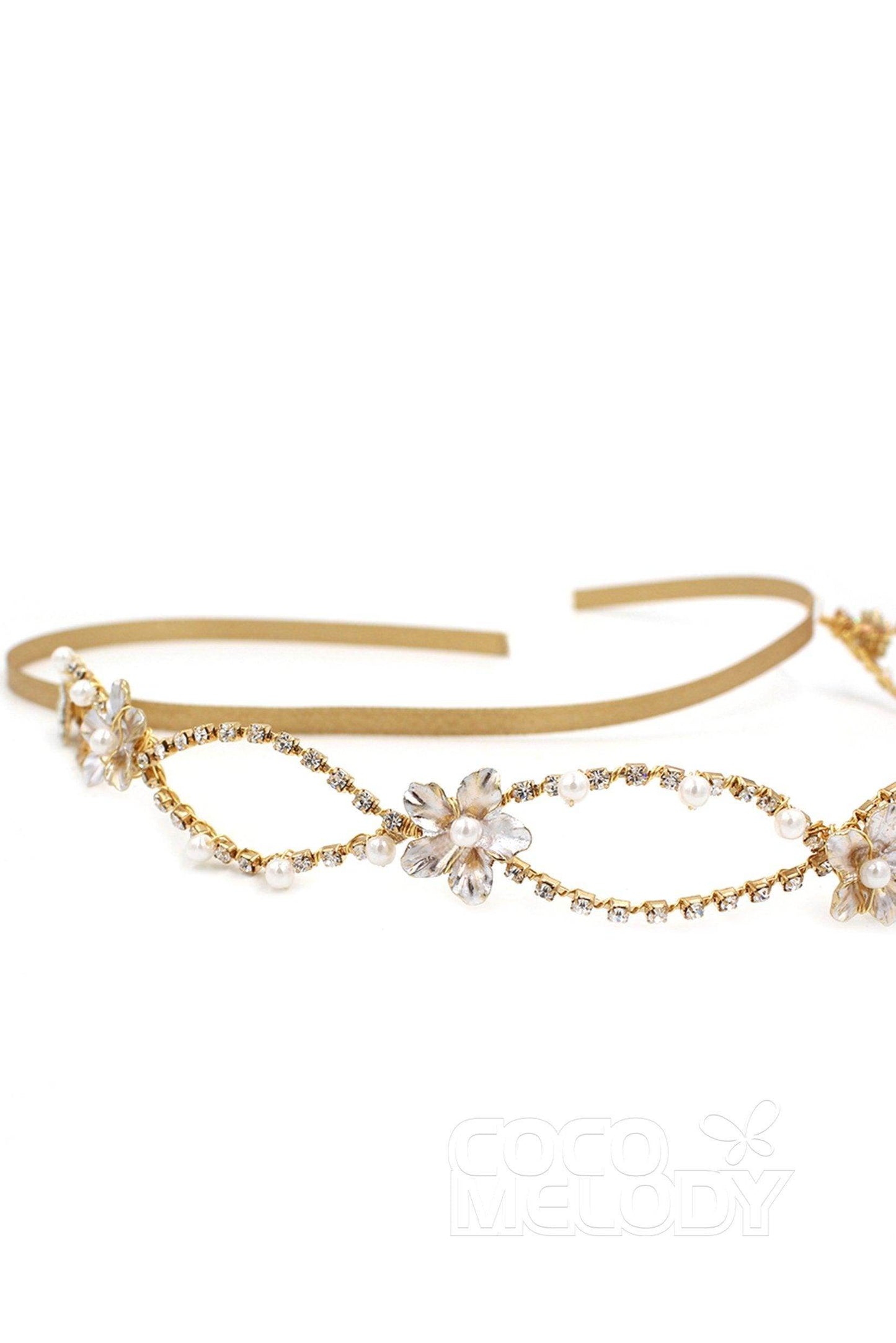 Alloy Headbands with Imitation Pearl and Rhinestone CH0309 - COCOMELODY