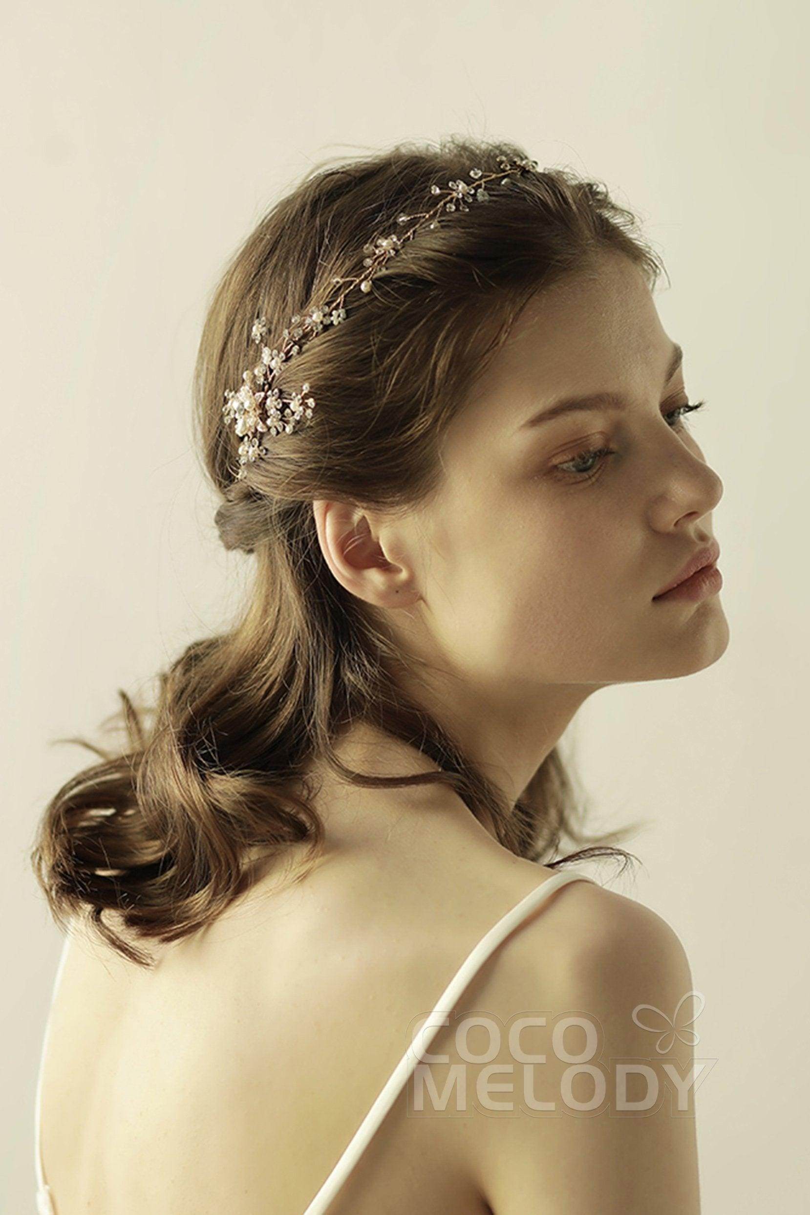 Alloy Headbands with Pearl and Rhinestone CH0310 - COCOMELODY