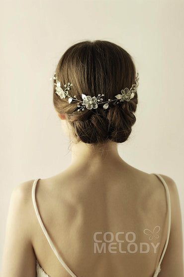 Alloy Headbands with Pearls and Flower CH0314 - COCOMELODY