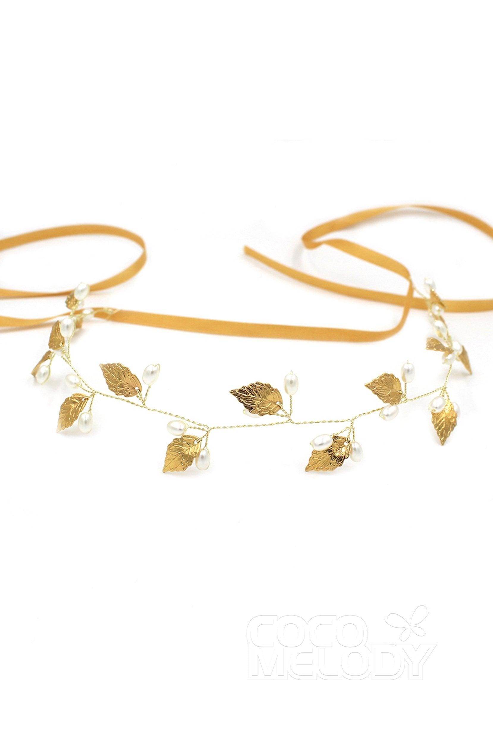 Alloy Headbands with Pearls CH0315 - COCOMELODY