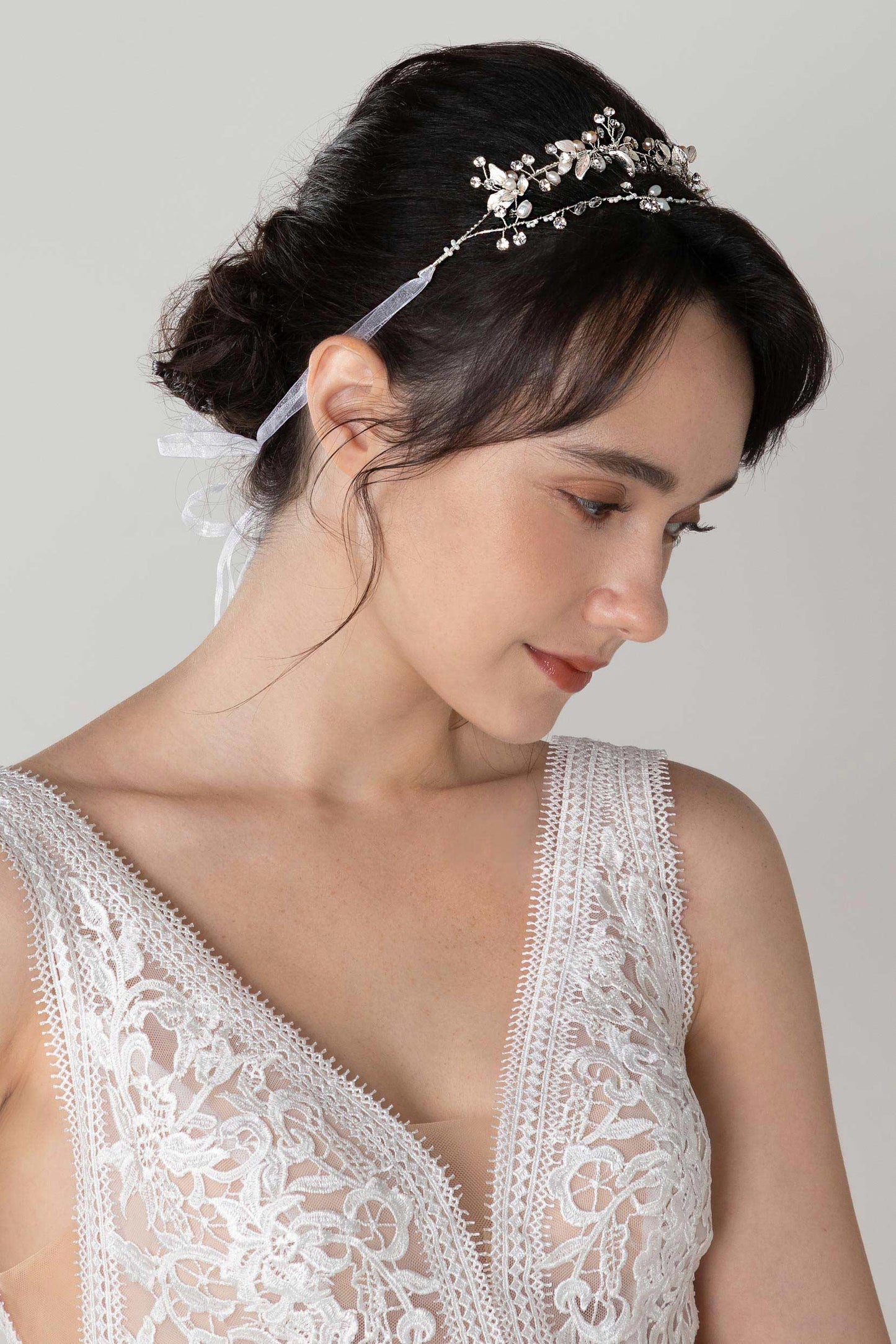 Alloy Headbands with Pearl Rhinestone CH0375 - COCOMELODY