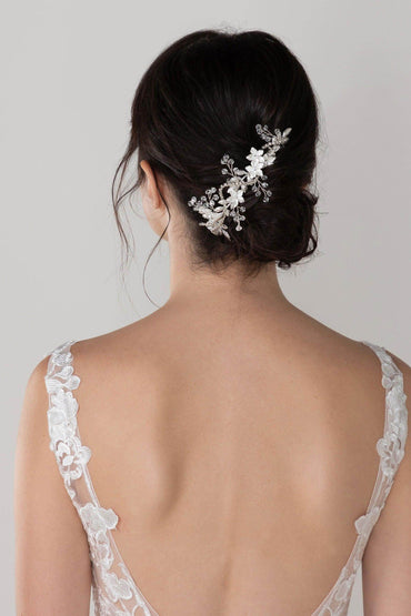 Alloy Hair Combs with Pearl Rhinestone CH0378 - COCOMELODY
