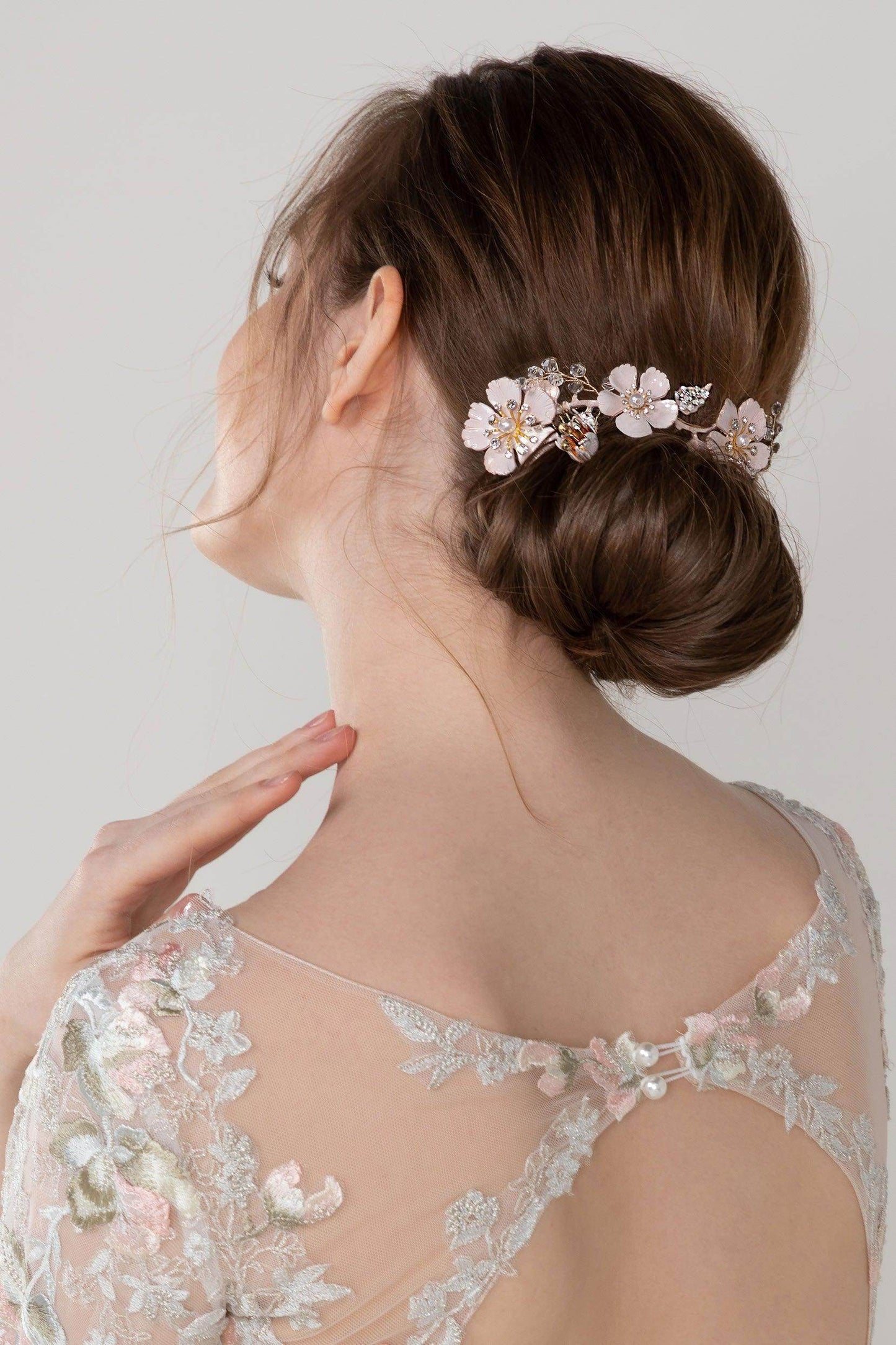 Alloy Hair Combs with Pearl Rhinestone CH0382 - COCOMELODY