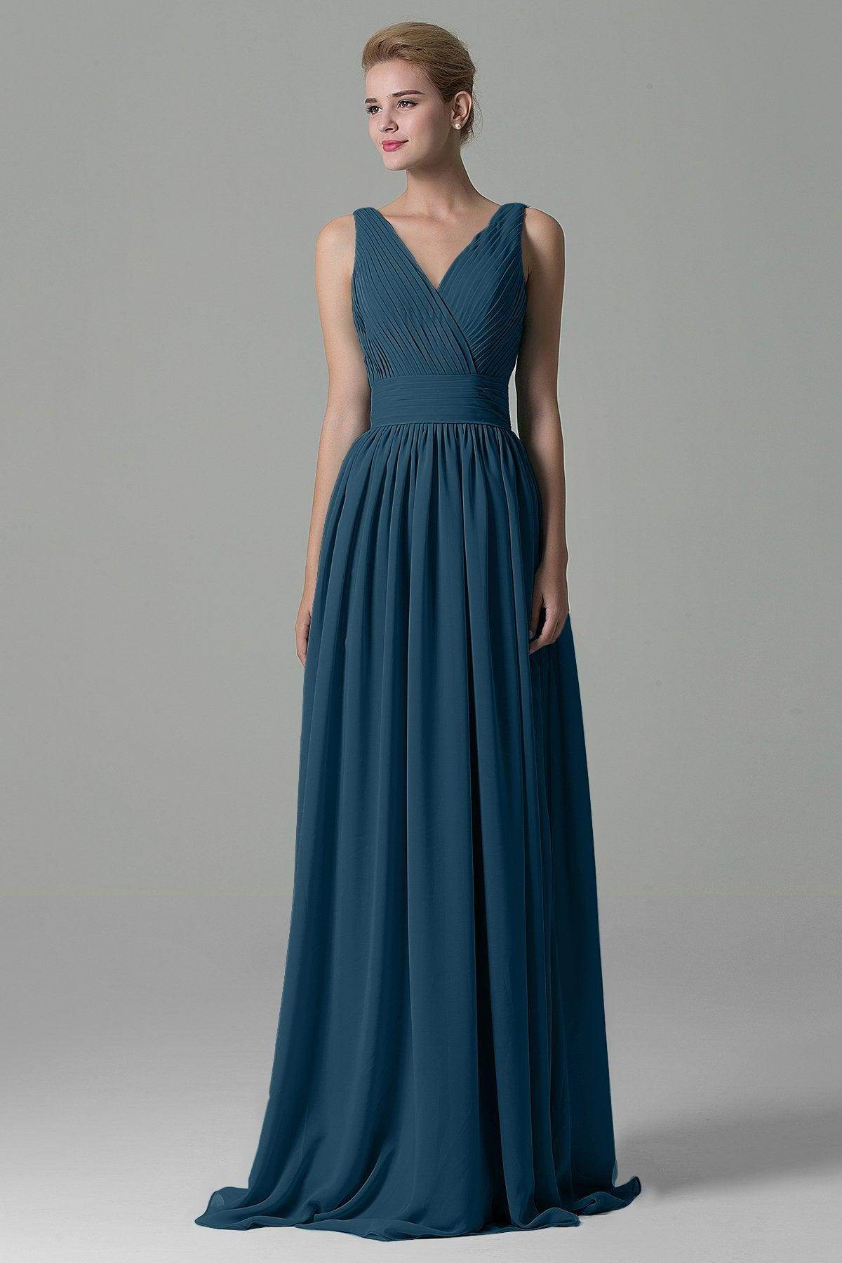 Sheath Floor Length Chiffon Bridesmaid Dress COAF1500A - COCOMELODY