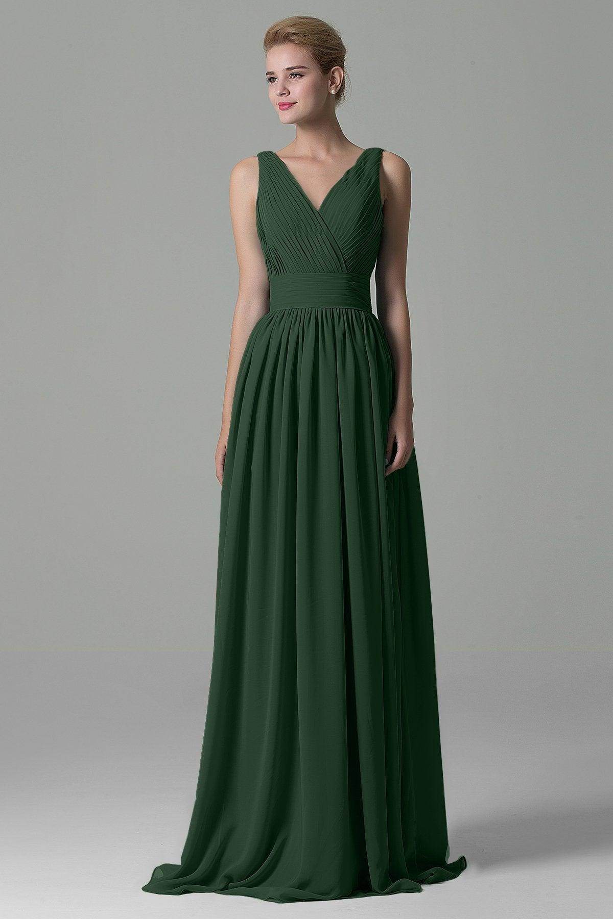 Sheath Floor Length Chiffon Bridesmaid Dress COAF1500A - COCOMELODY