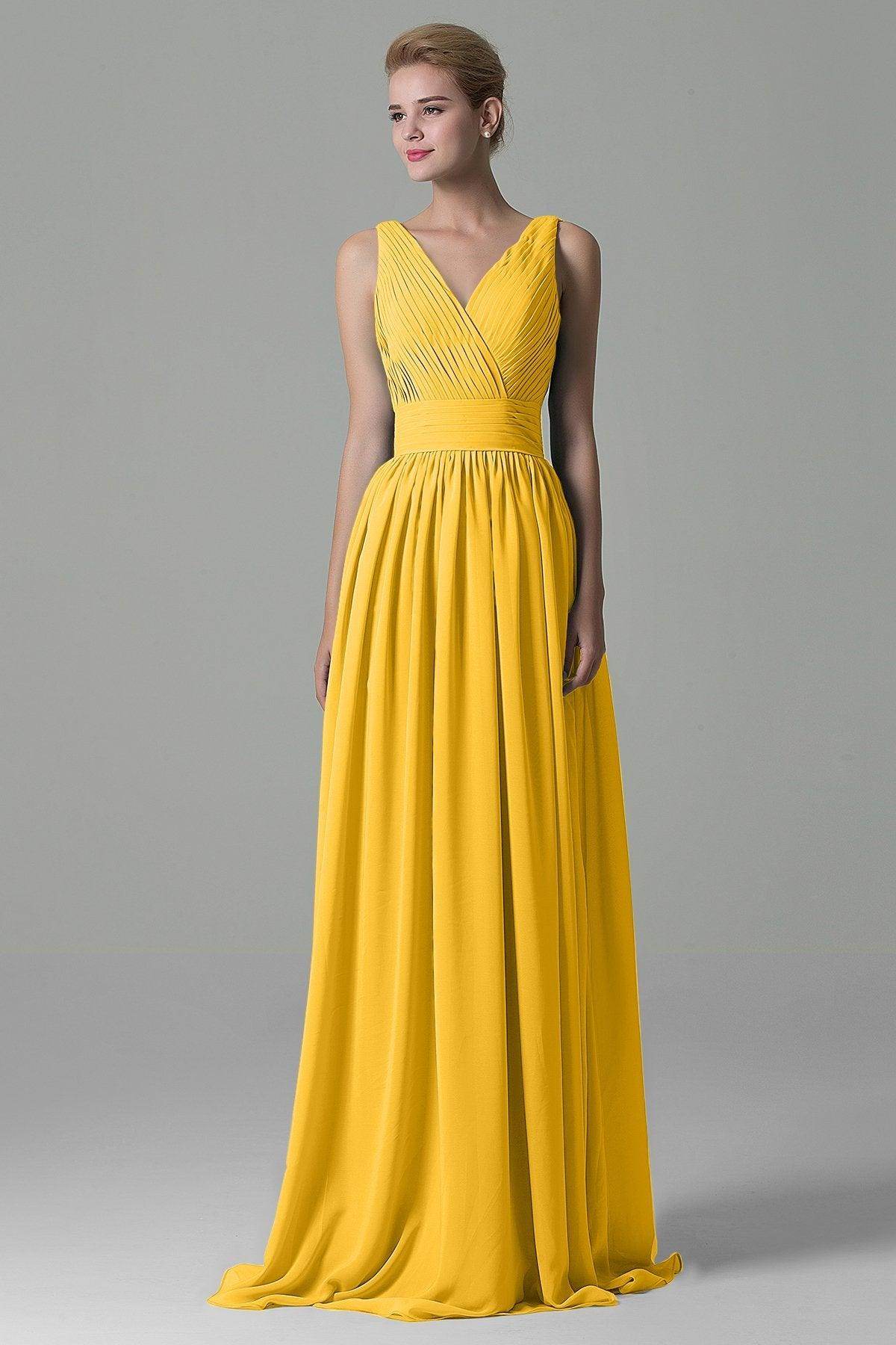 Sheath Floor Length Chiffon Bridesmaid Dress COAF1500A - COCOMELODY