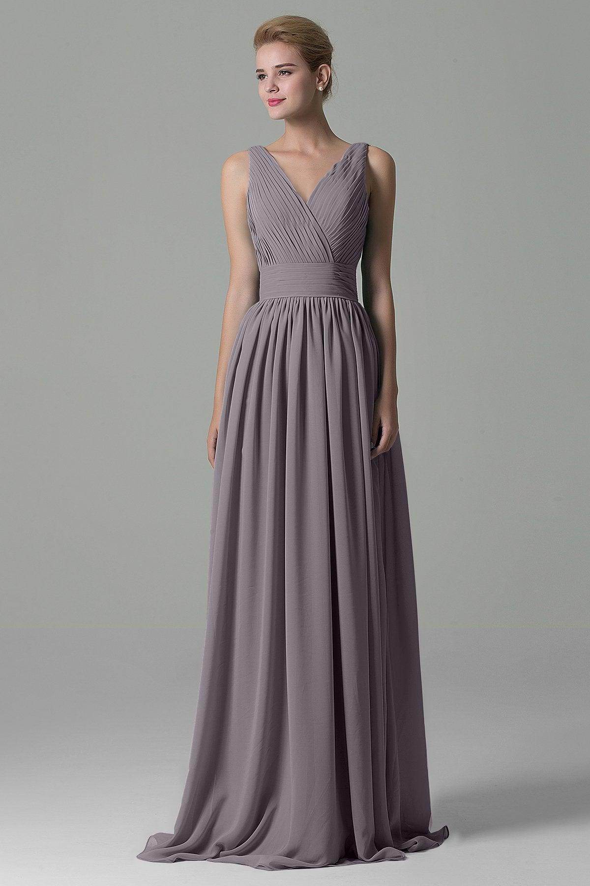 Sheath Floor Length Chiffon Bridesmaid Dress COAF1500A - COCOMELODY