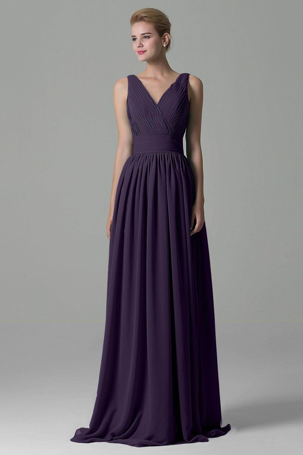 Sheath Floor Length Chiffon Bridesmaid Dress COAF1500A - COCOMELODY