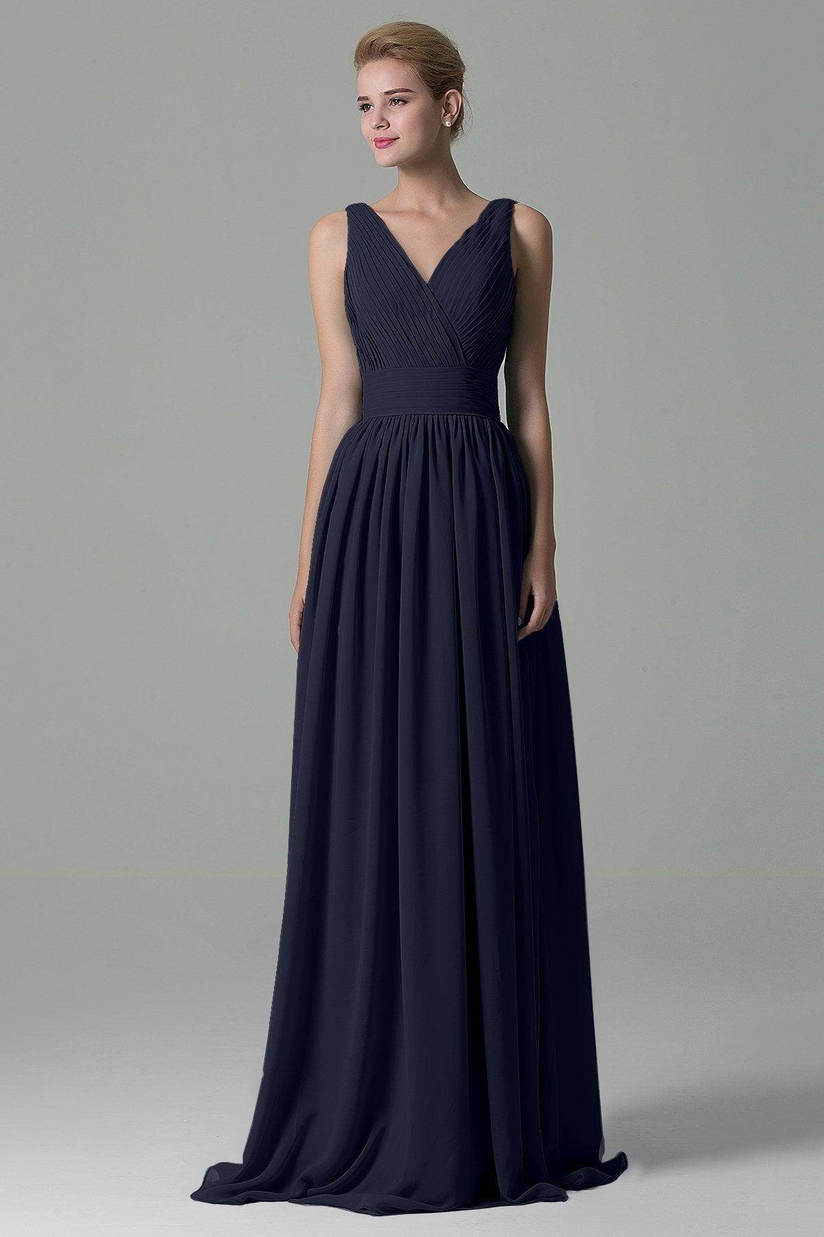 Sheath Floor Length Chiffon Bridesmaid Dress COAF1500A - COCOMELODY