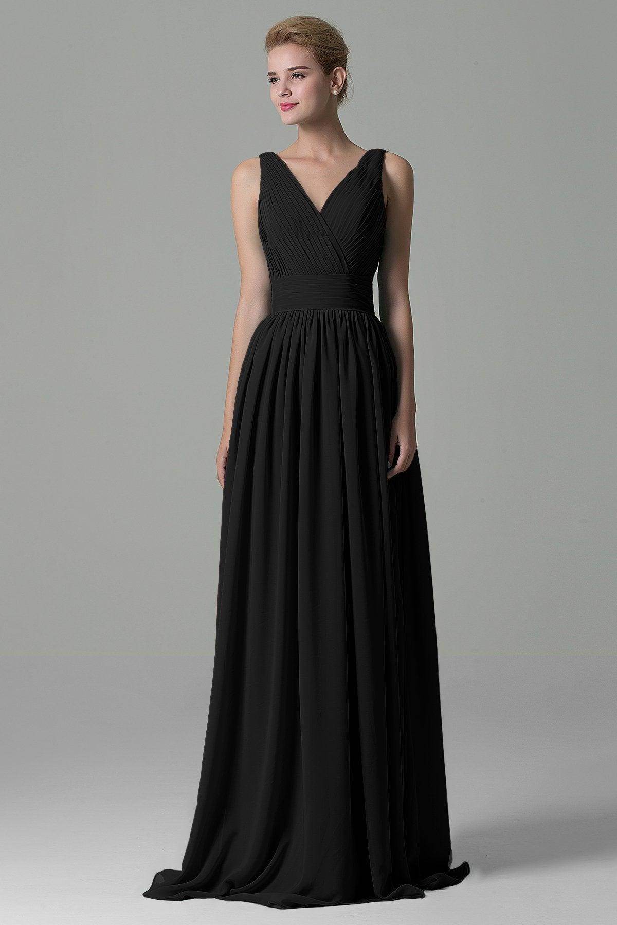 Sheath Floor Length Chiffon Bridesmaid Dress COAF1500A - COCOMELODY