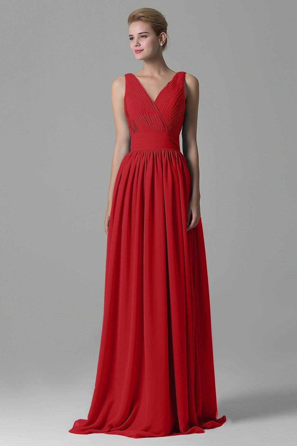 Sheath Floor Length Chiffon Bridesmaid Dress COAF1500A - COCOMELODY