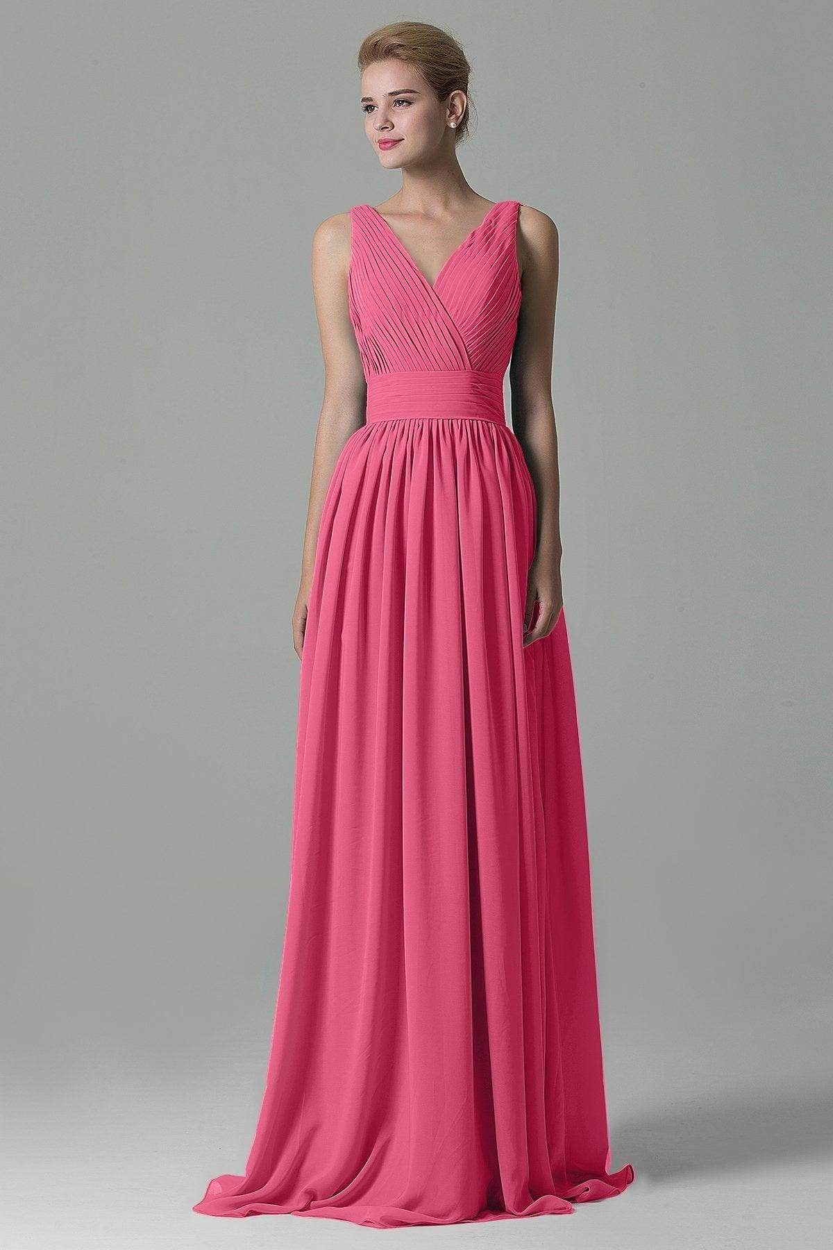 Sheath Floor Length Chiffon Bridesmaid Dress COAF1500A - COCOMELODY