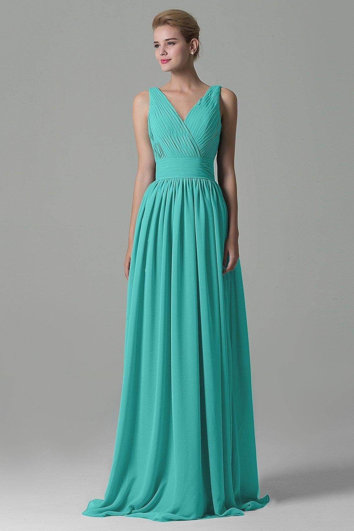Sheath Floor Length Chiffon Bridesmaid Dress COAF1500A - COCOMELODY