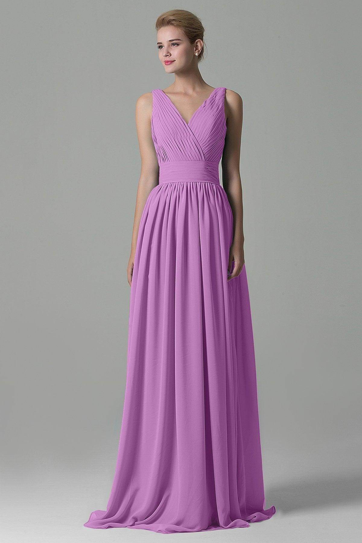 Sheath Floor Length Chiffon Bridesmaid Dress COAF1500A - COCOMELODY