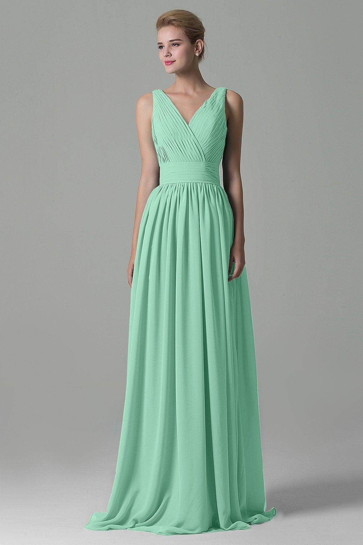 Sheath Floor Length Chiffon Bridesmaid Dress COAF1500A - COCOMELODY
