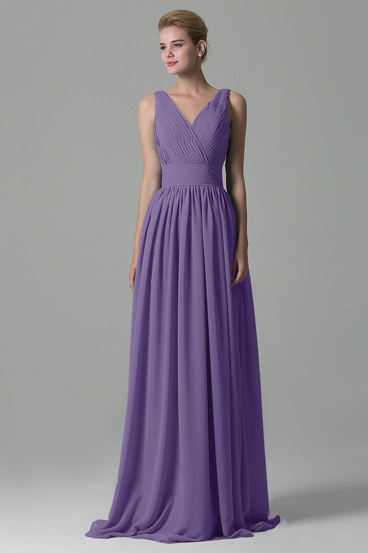 Sheath Floor Length Chiffon Bridesmaid Dress COAF1500A - COCOMELODY