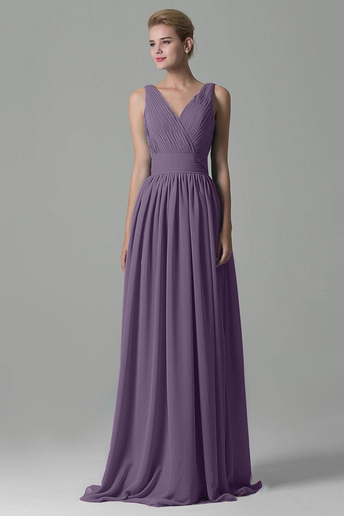 Sheath Floor Length Chiffon Bridesmaid Dress COAF1500A - COCOMELODY