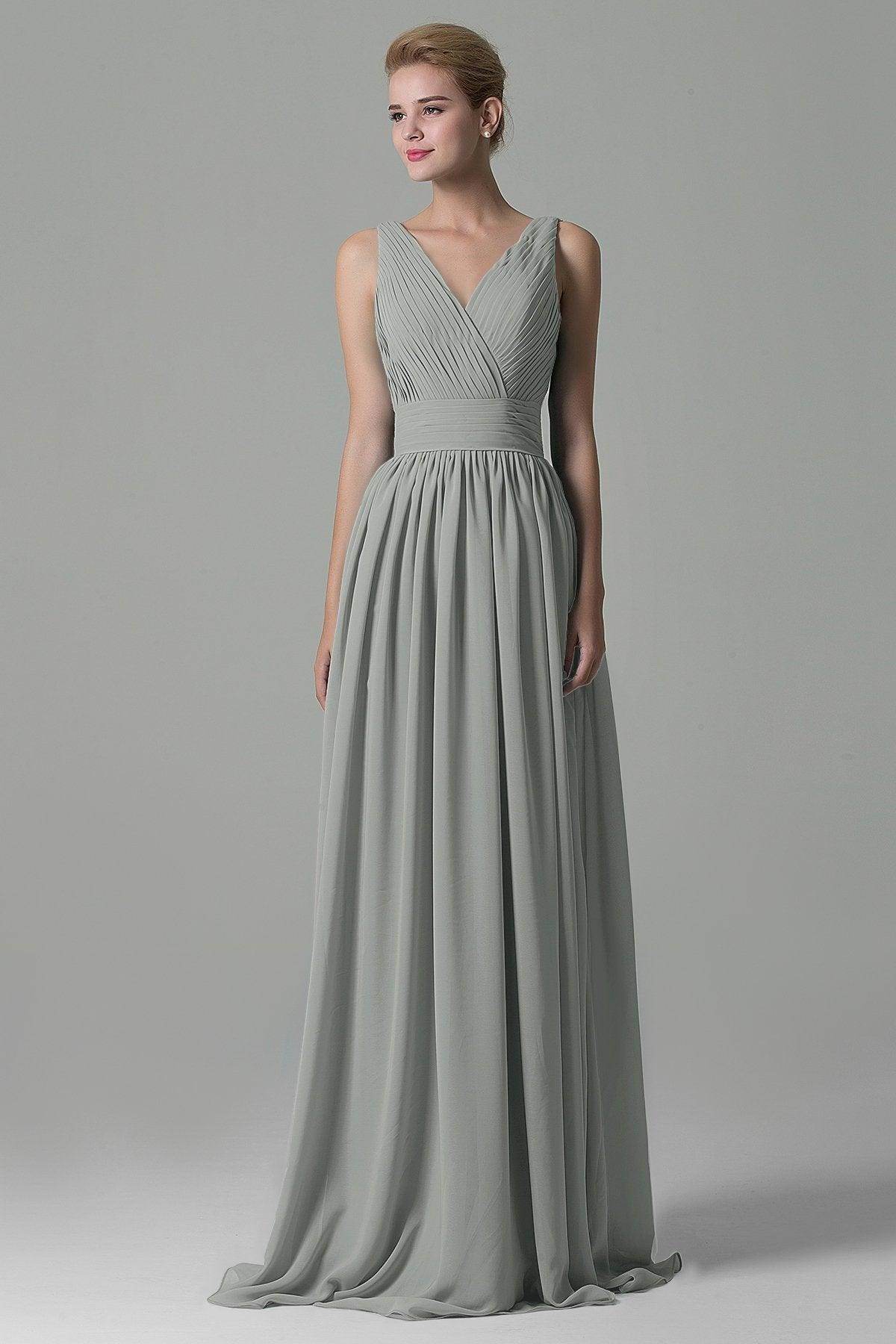 Sheath Floor Length Chiffon Bridesmaid Dress COAF1500A - COCOMELODY