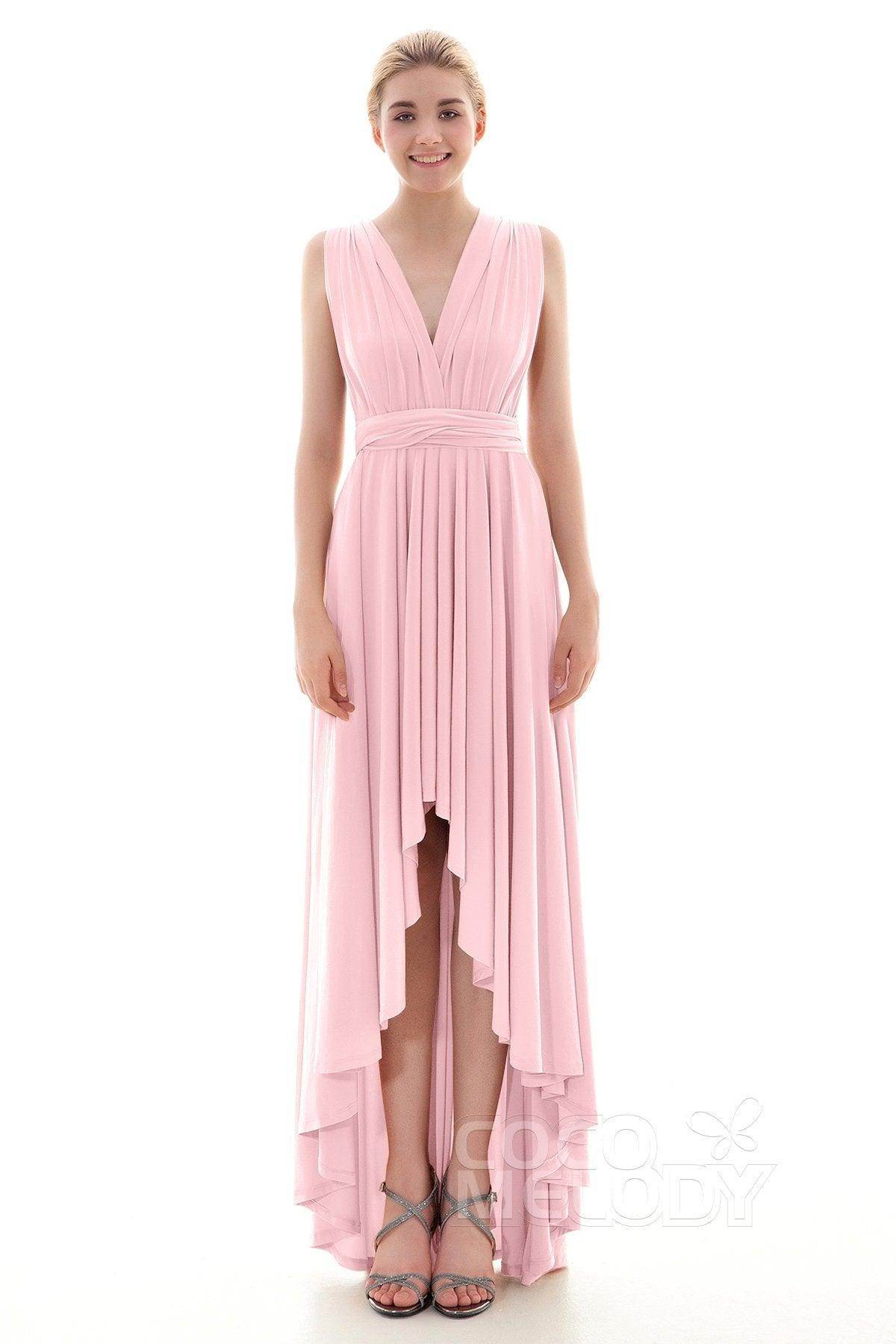 Asymmetrical High-Low Knitted Bridesmaid Dress COED16001 - COCOMELODY